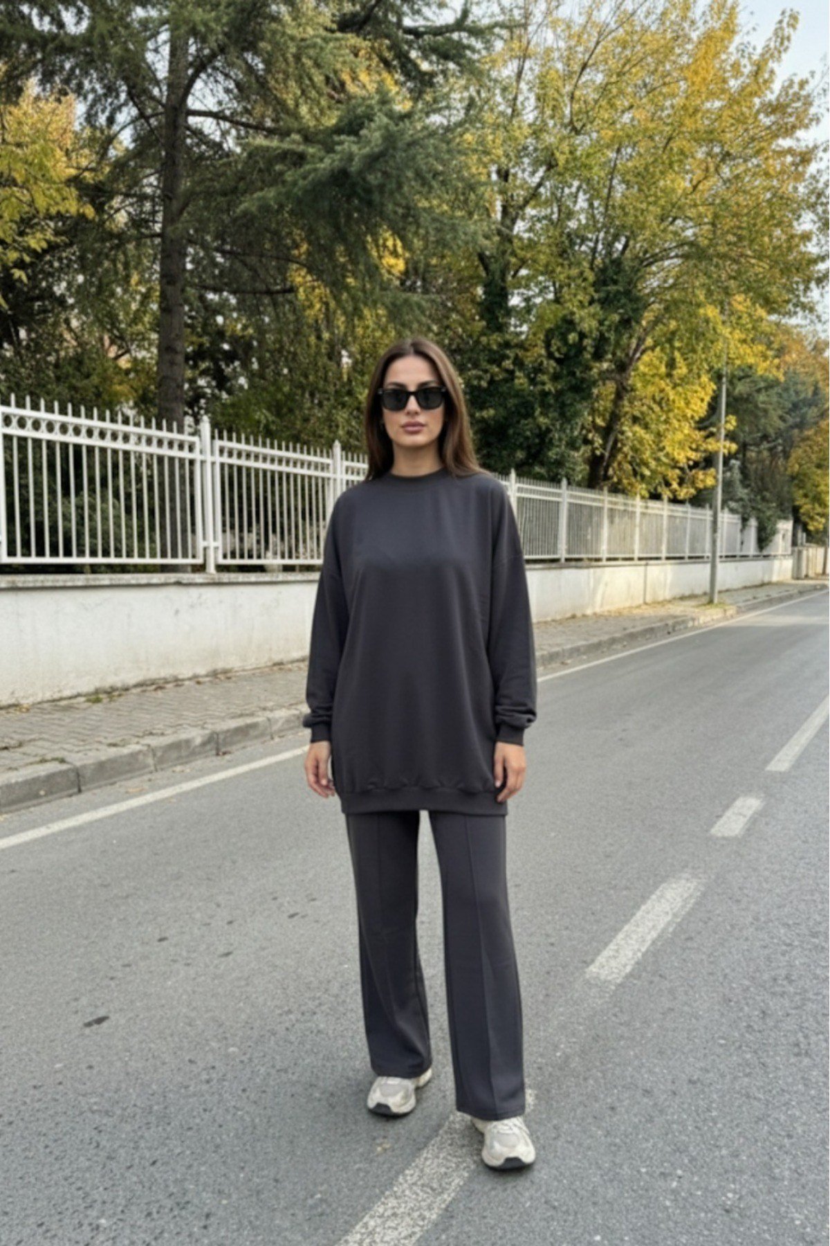 Kadın İki İplik Çımalı Oversize Eşofman Takım