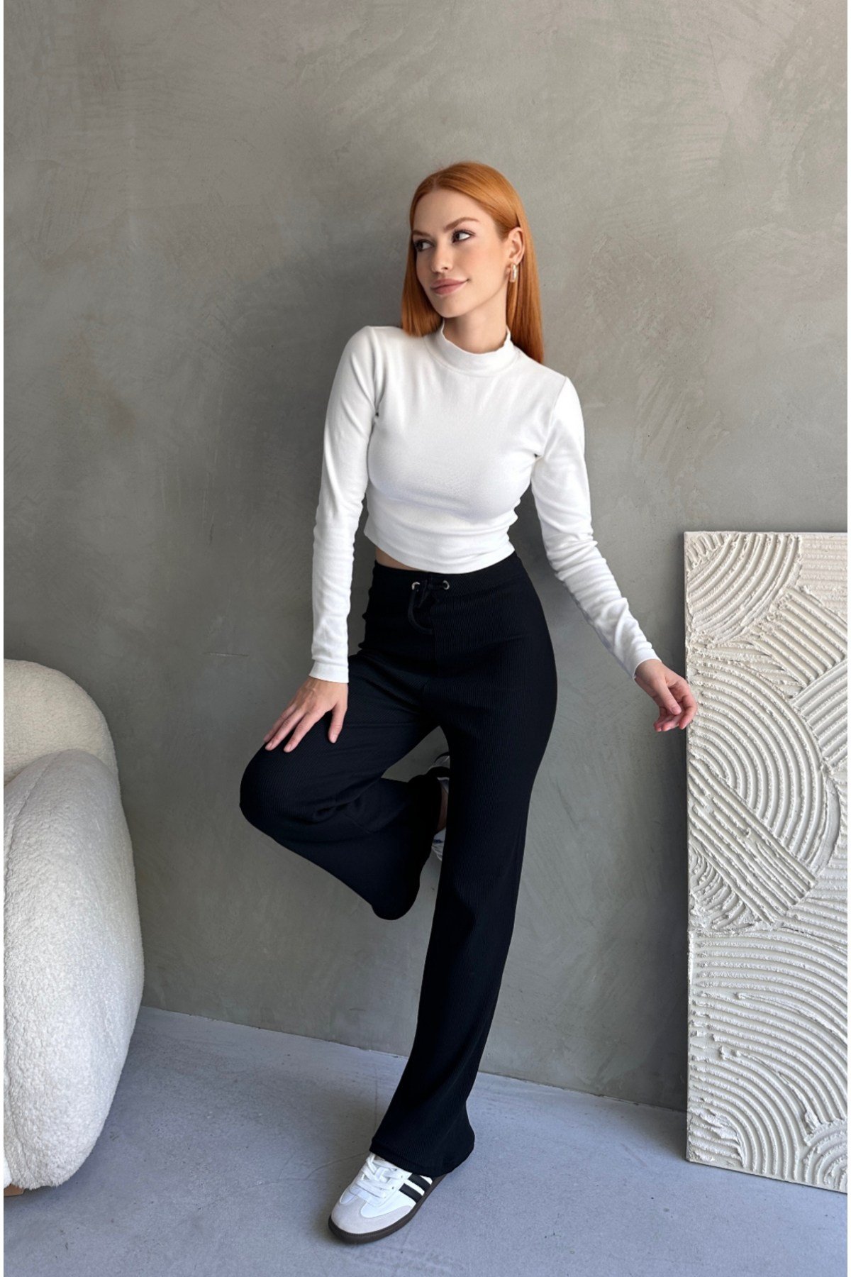 Kadın Kaşkorse Beli Lastikli Pantolon