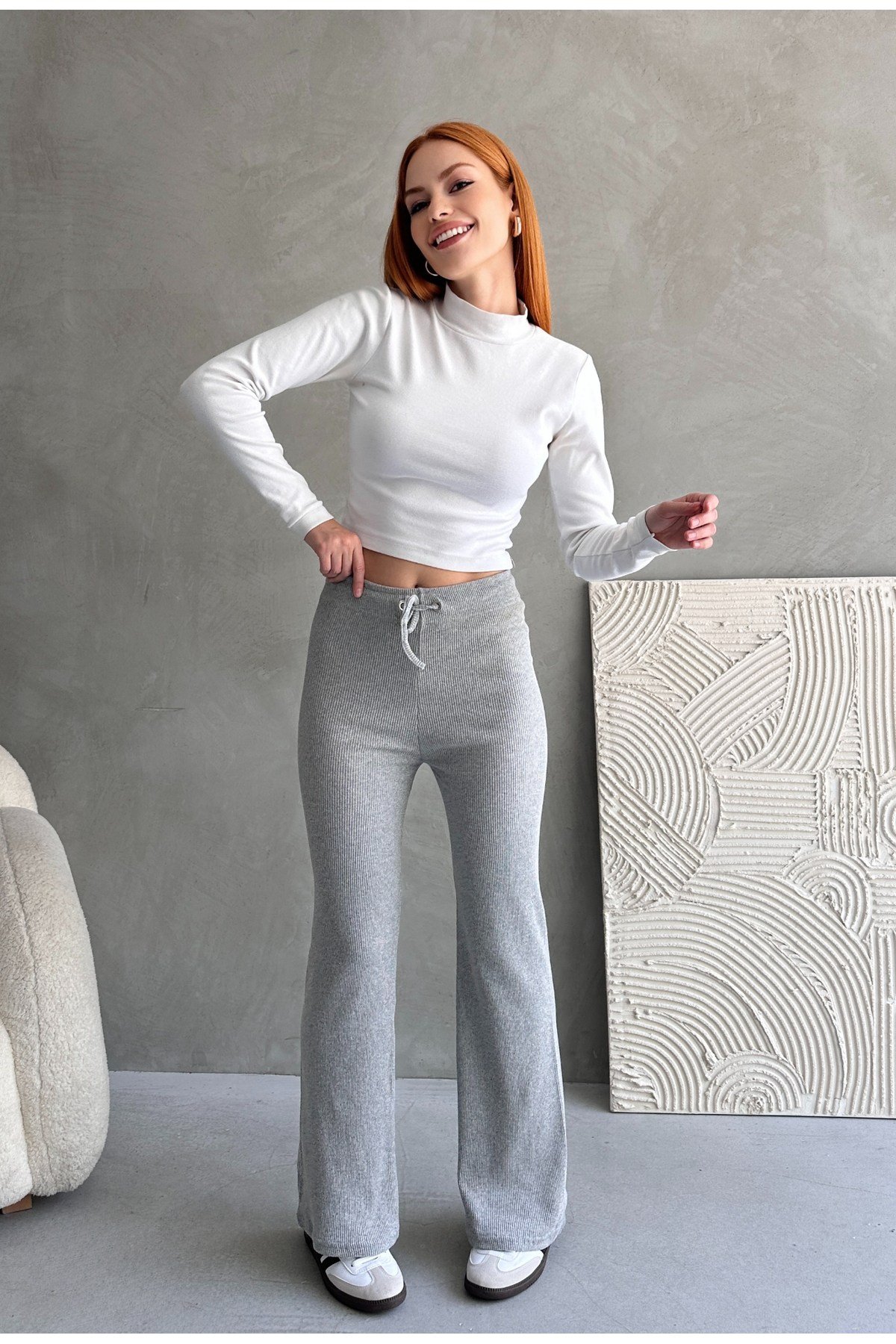 Kadın Kaşkorse Beli Lastikli Pantolon