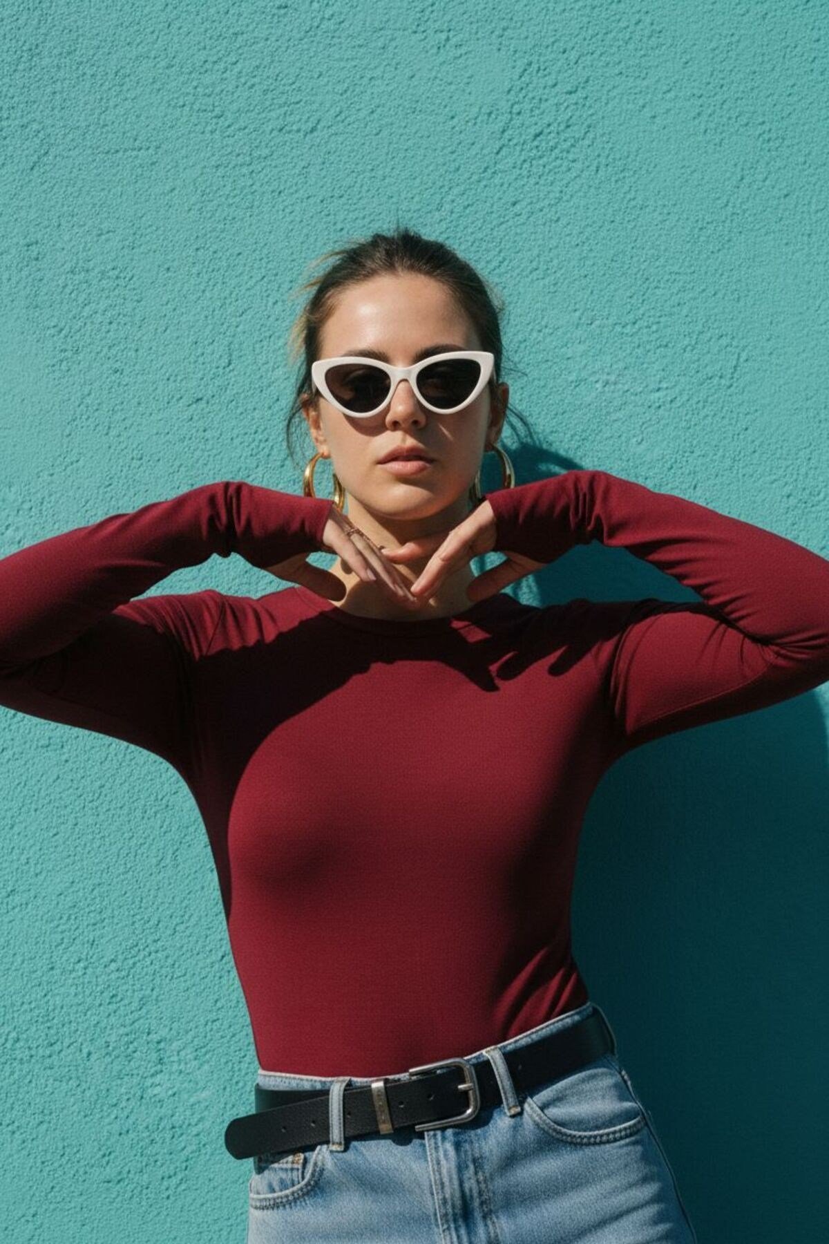 Kadın Parmak Detaylı Body