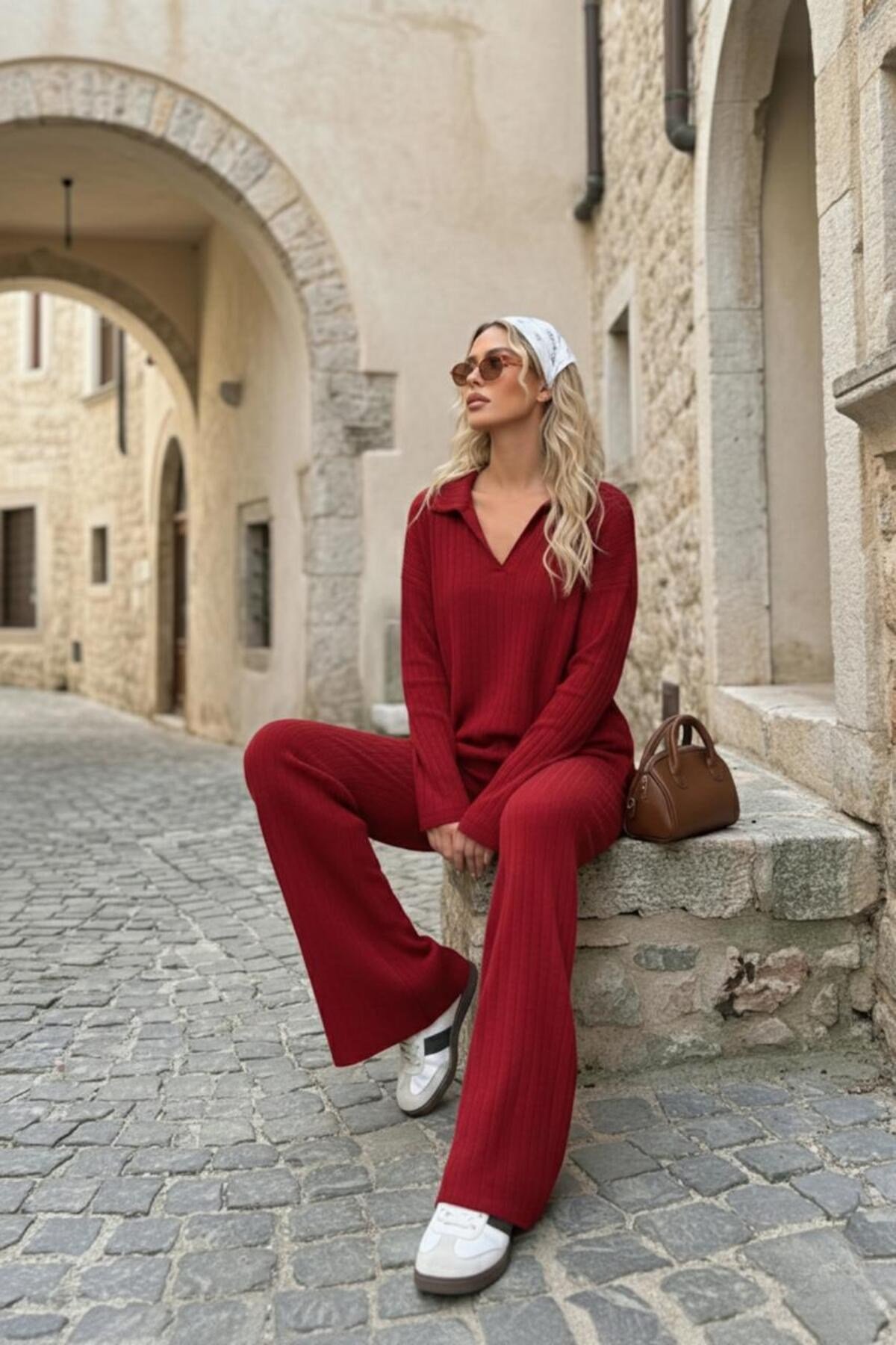 Kadın Polo Yaka İnterlok İkili Takım