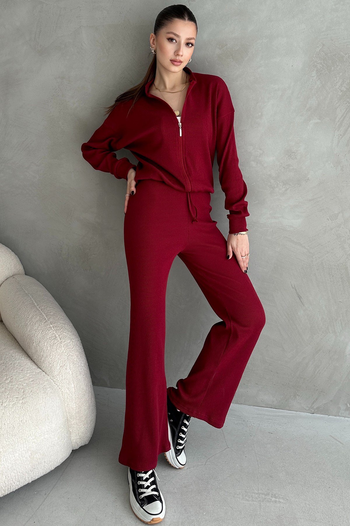 Kaşkorse Pantolon Bomber Ceket Kadın Alt Üst Takım