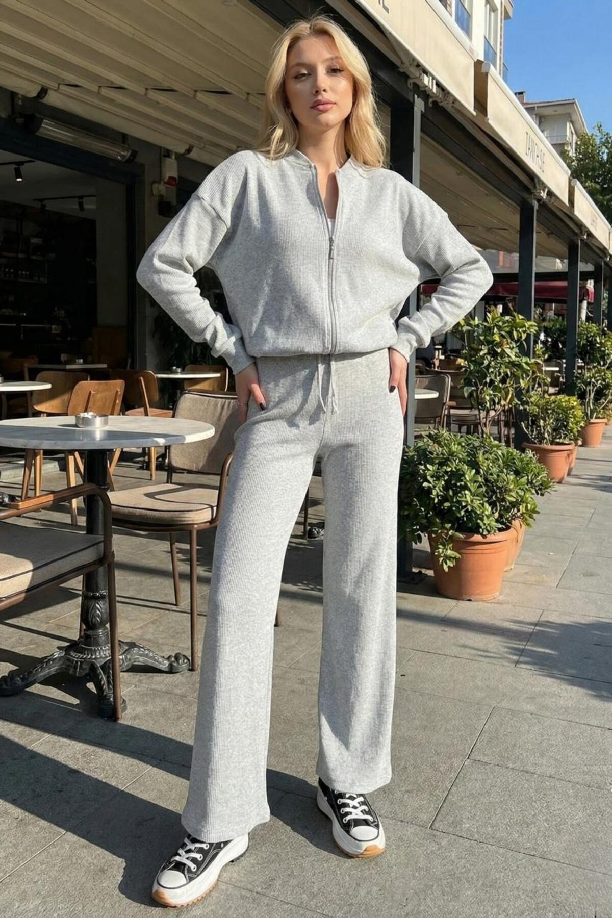 Kaşkorse Pantolon Bomber Ceket Kadın Alt Üst Takım