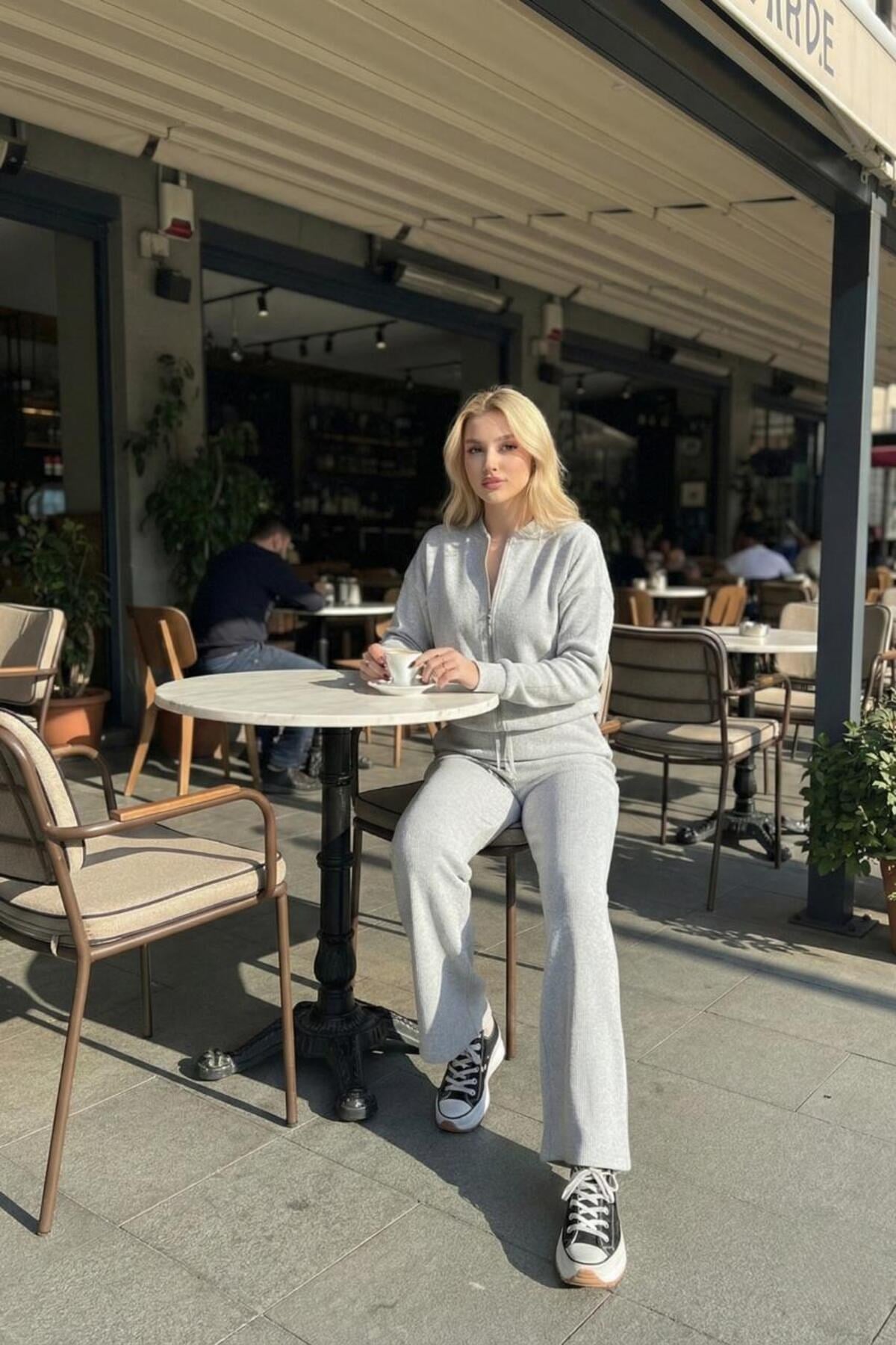 Kaşkorse Pantolon Bomber Ceket Kadın Alt Üst Takım