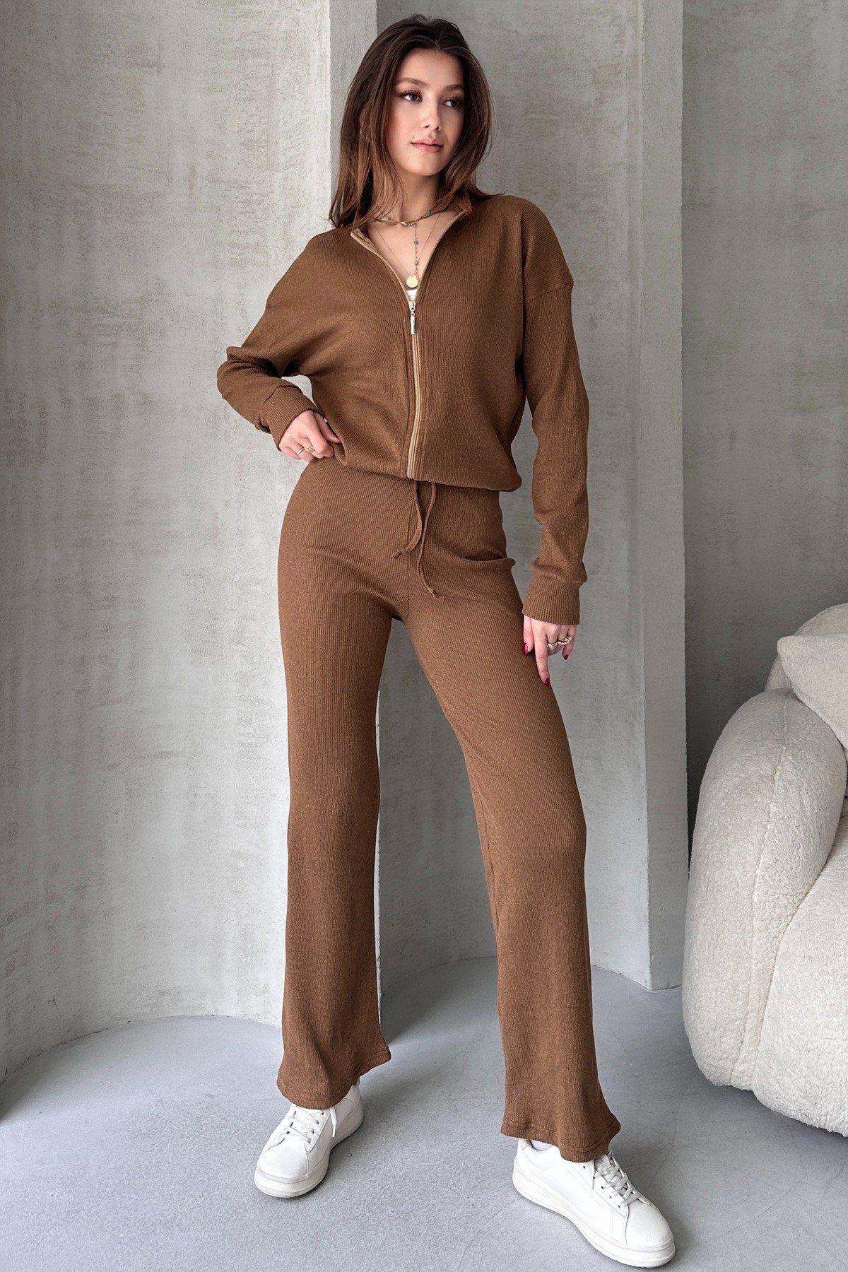 Kaşkorse Pantolon Bomber Ceket Kadın Alt Üst Takım