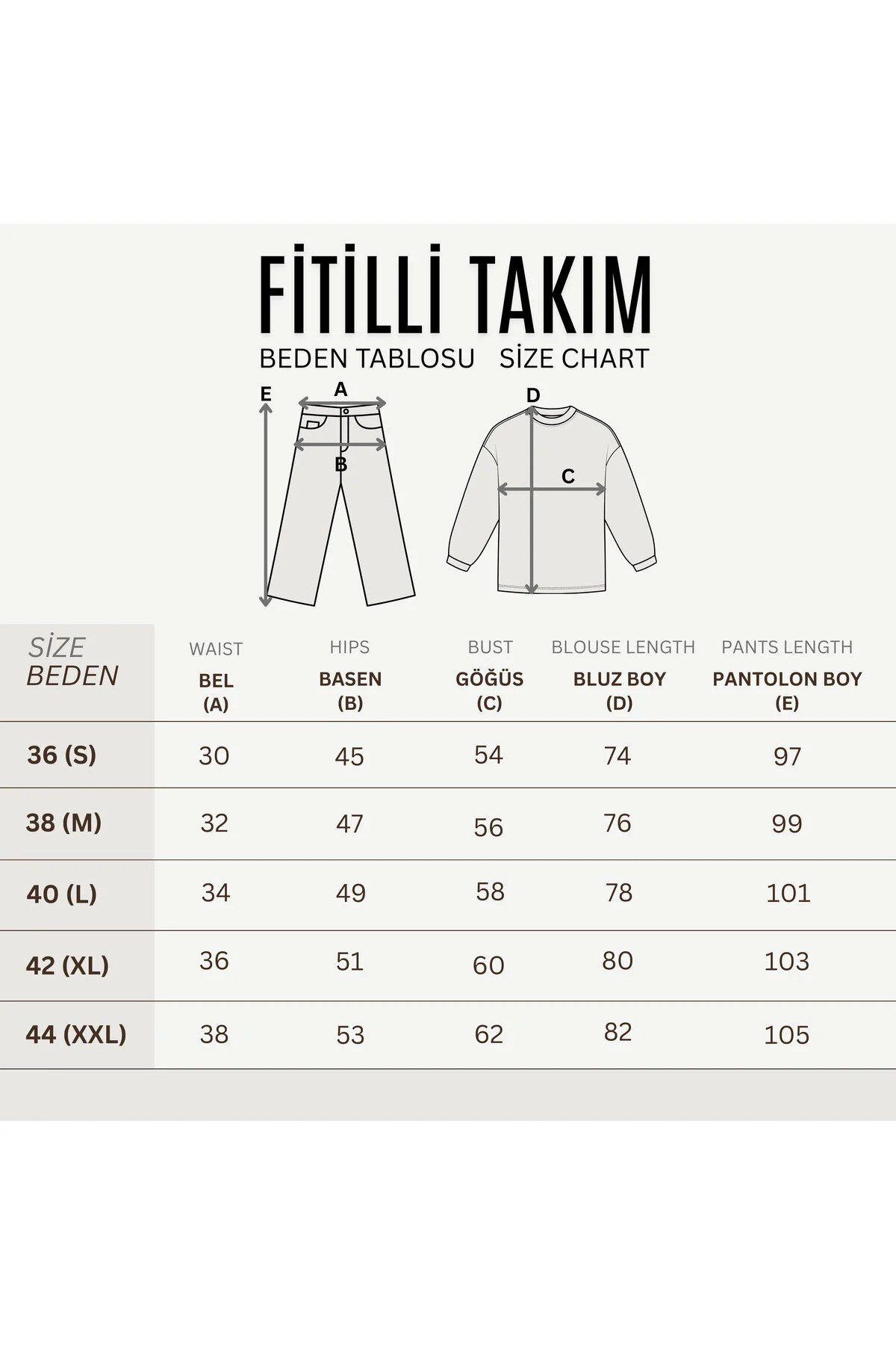 Pamuklu Fitilli Kadın Bluz Pantolon İkili Takım