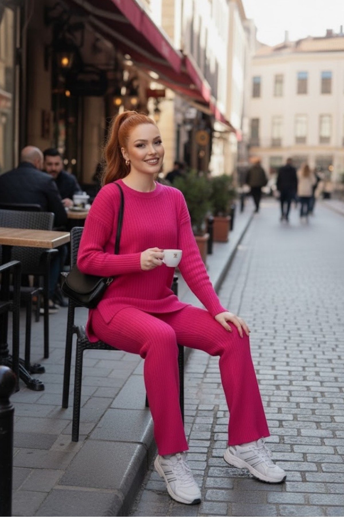 Pamuklu Fitilli Kadın Bluz Pantolon İkili Takım