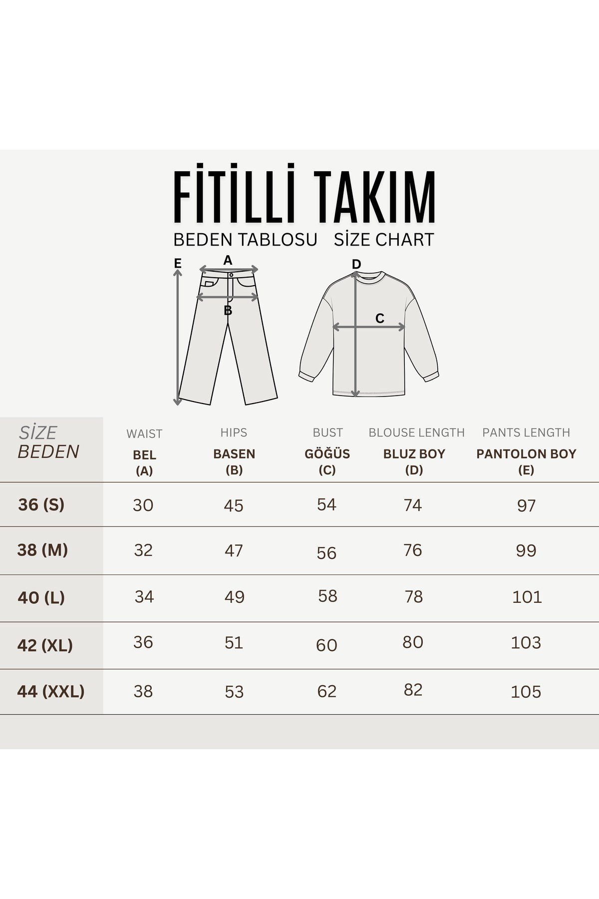Pamuklu Fitilli Kadın Bluz Pantolon İkili Takım