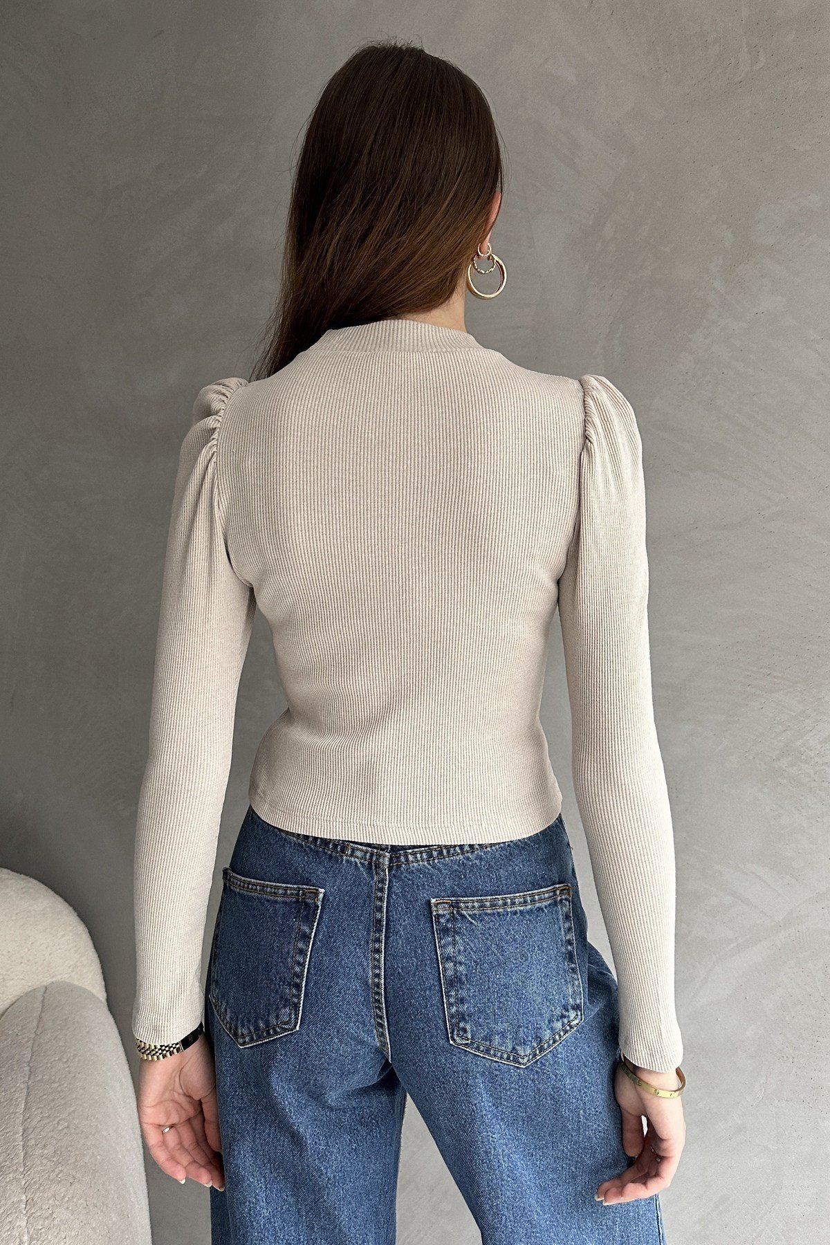 Parlak Yeşil Uzun Prenses Kol Yarım Balıkçı Yaka Body