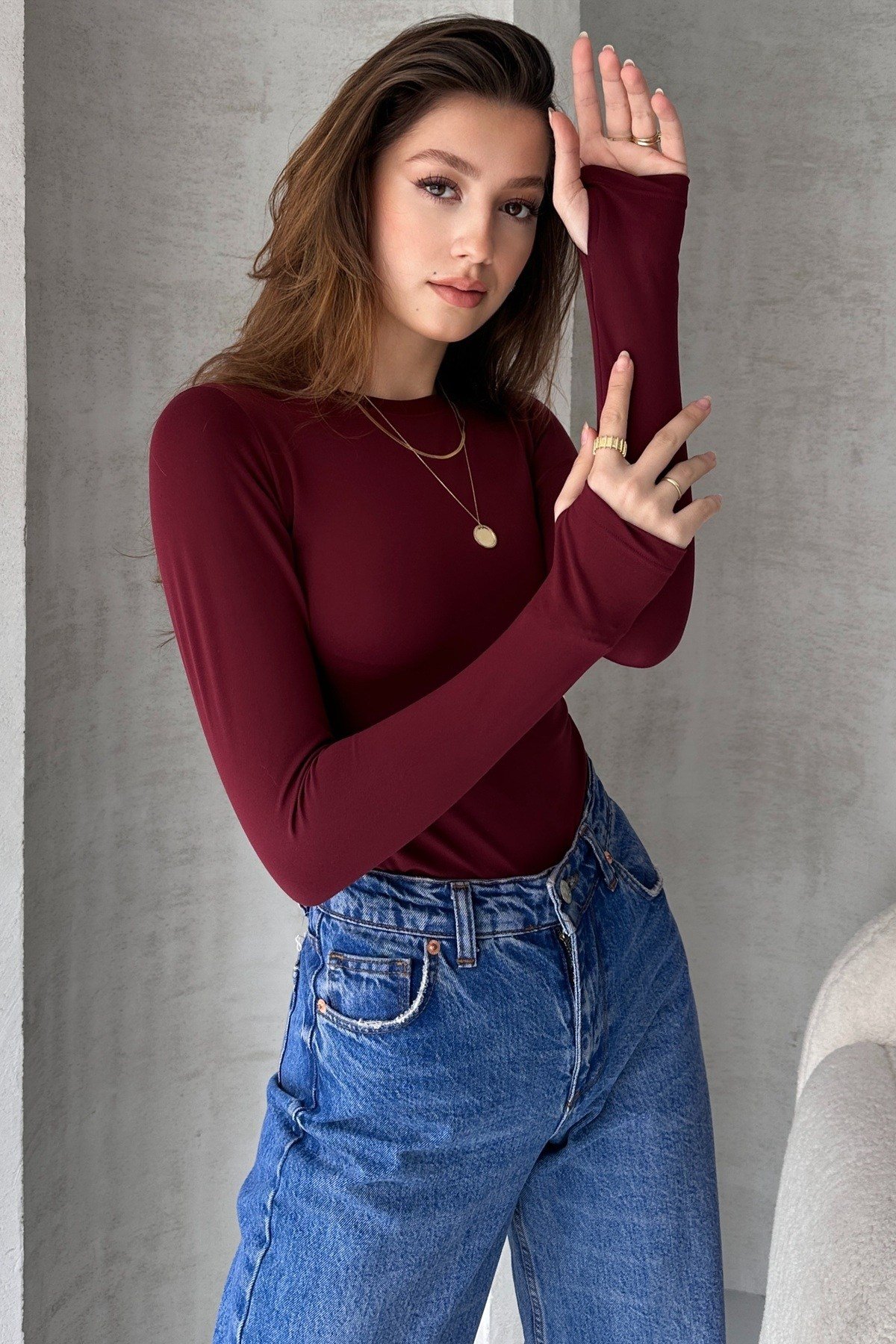 Parmak Geçirmeli Bluz