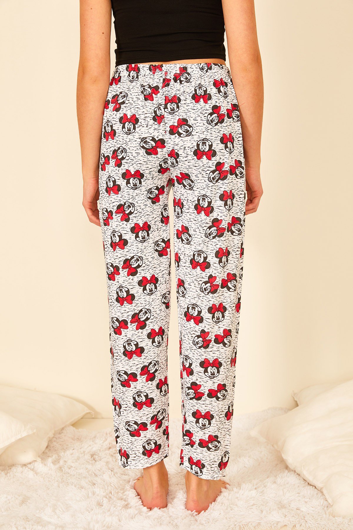 Renkli Pamuklu Baskılı Kadın Pijama Altı