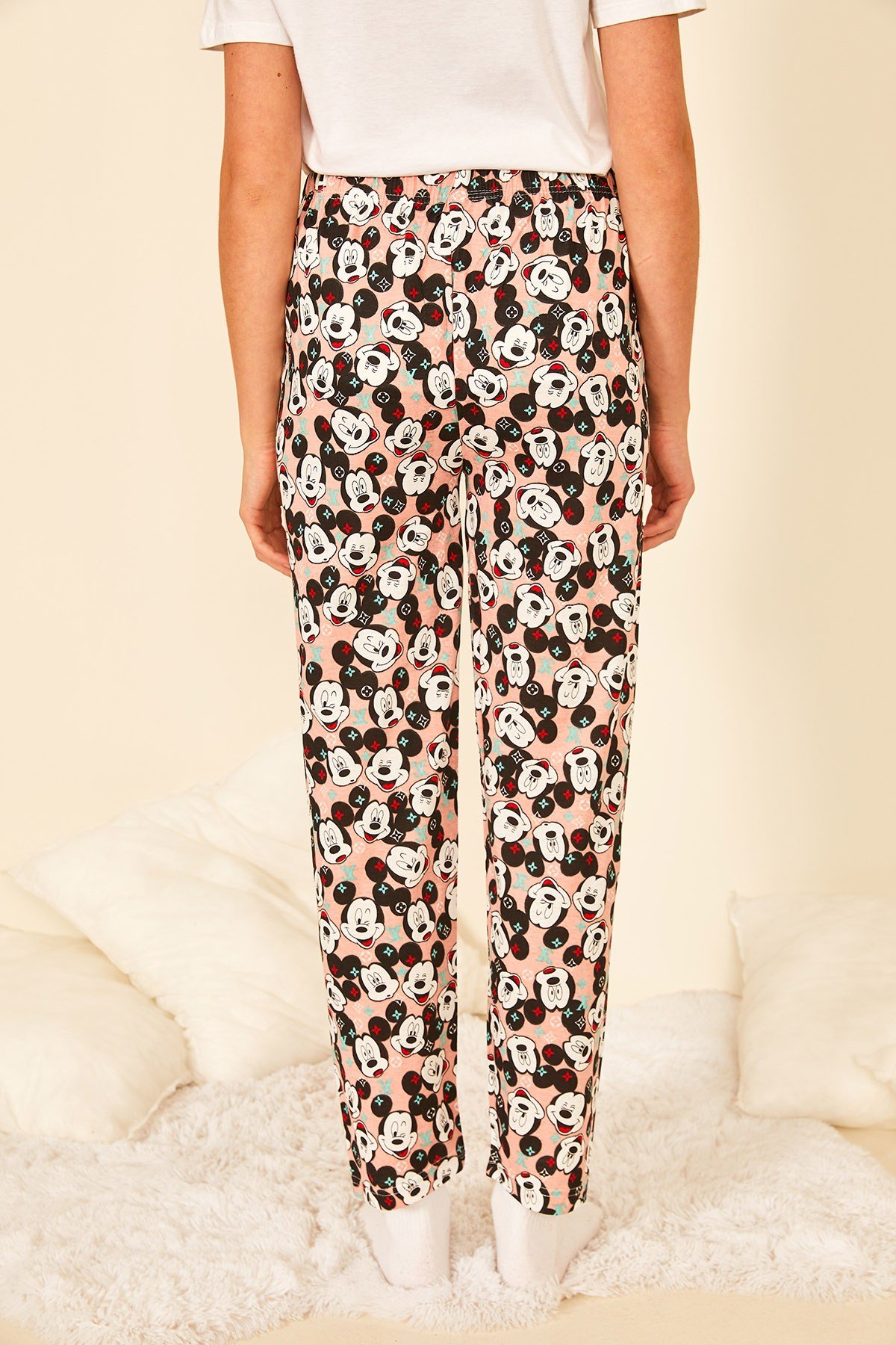 Renkli Pamuklu Baskılı Kadın Pijama Altı