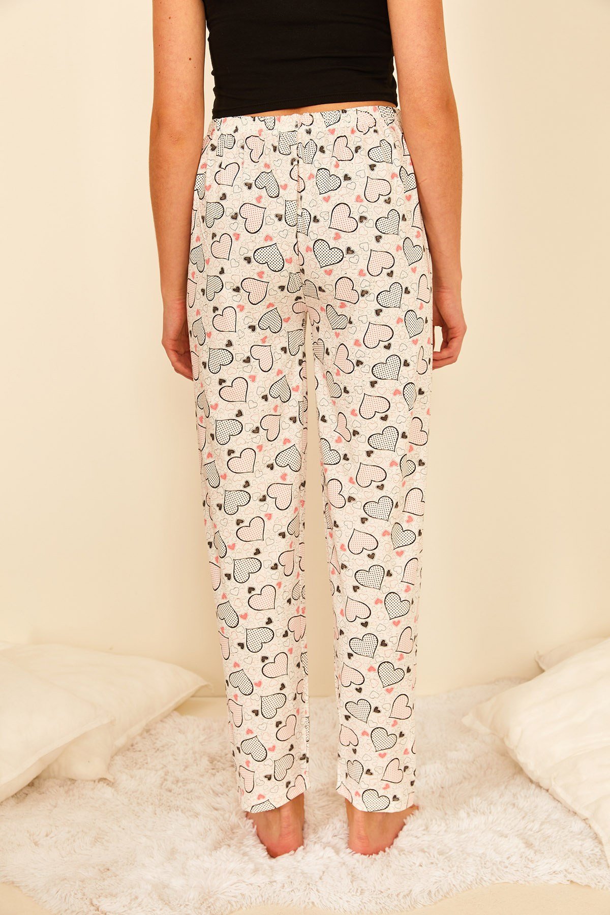 Renkli Pamuklu Baskılı Kadın Pijama Altı