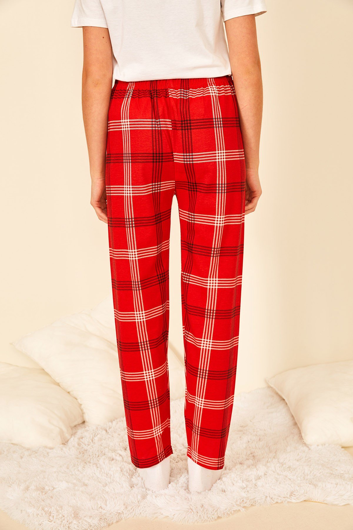 Renkli Pamuklu Baskılı Kadın Pijama Altı