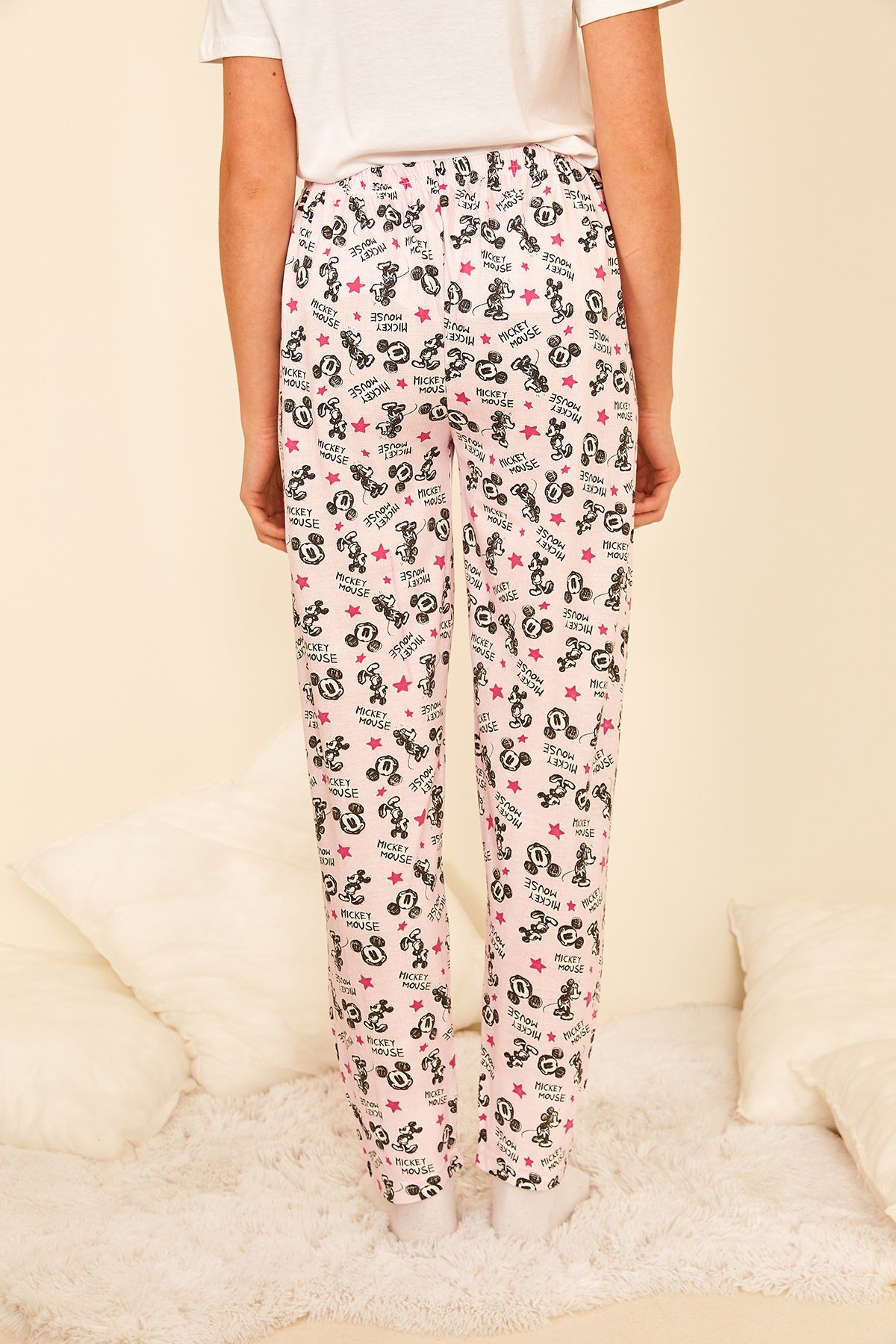 Renkli Pamuklu Baskılı Kadın Pijama Altı