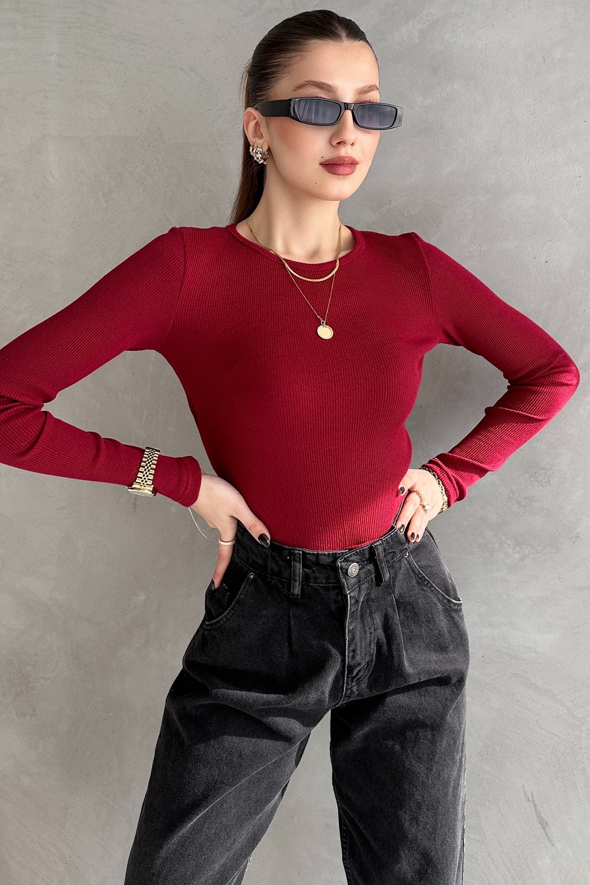 Saks Mavi Kaşkorse Sırt Dekolteli Bluz