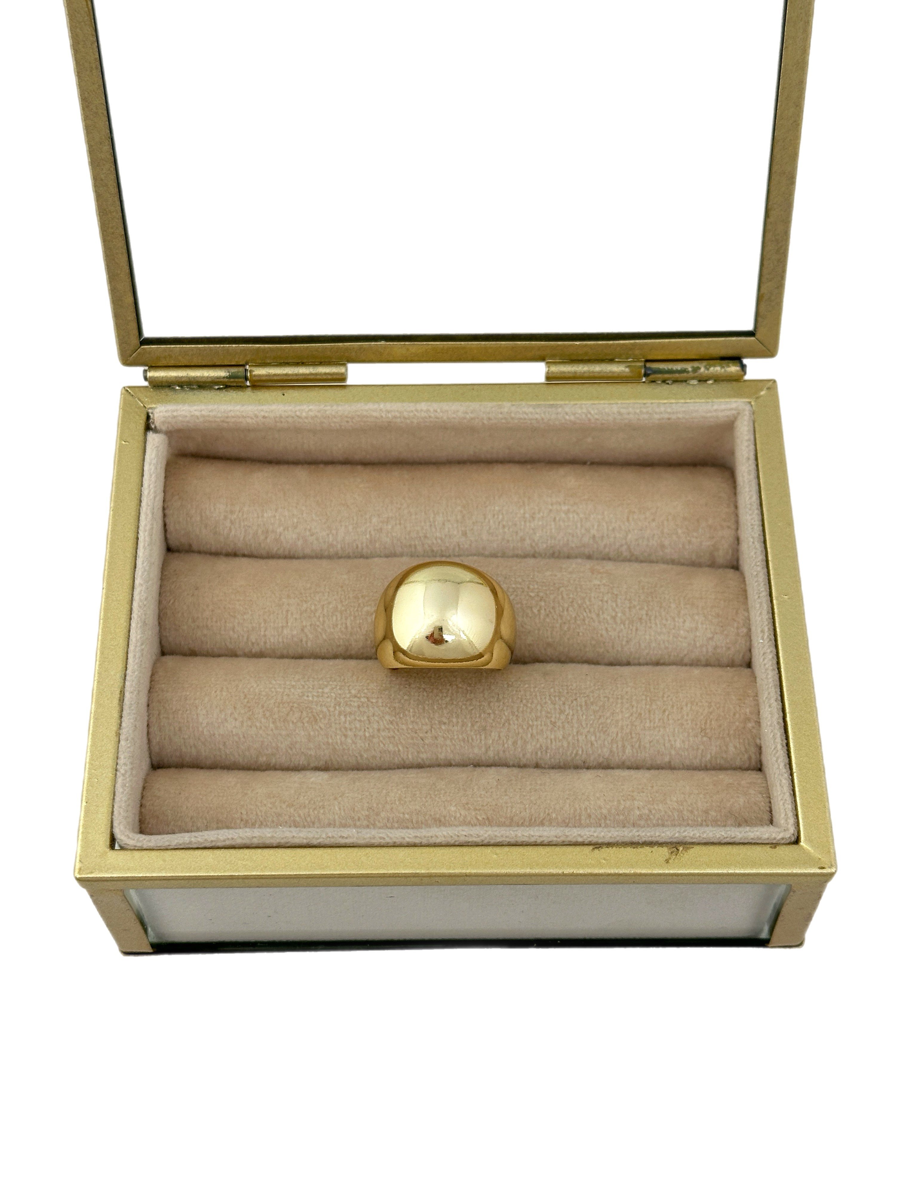 Gold Bombeli Plaka Yüzük