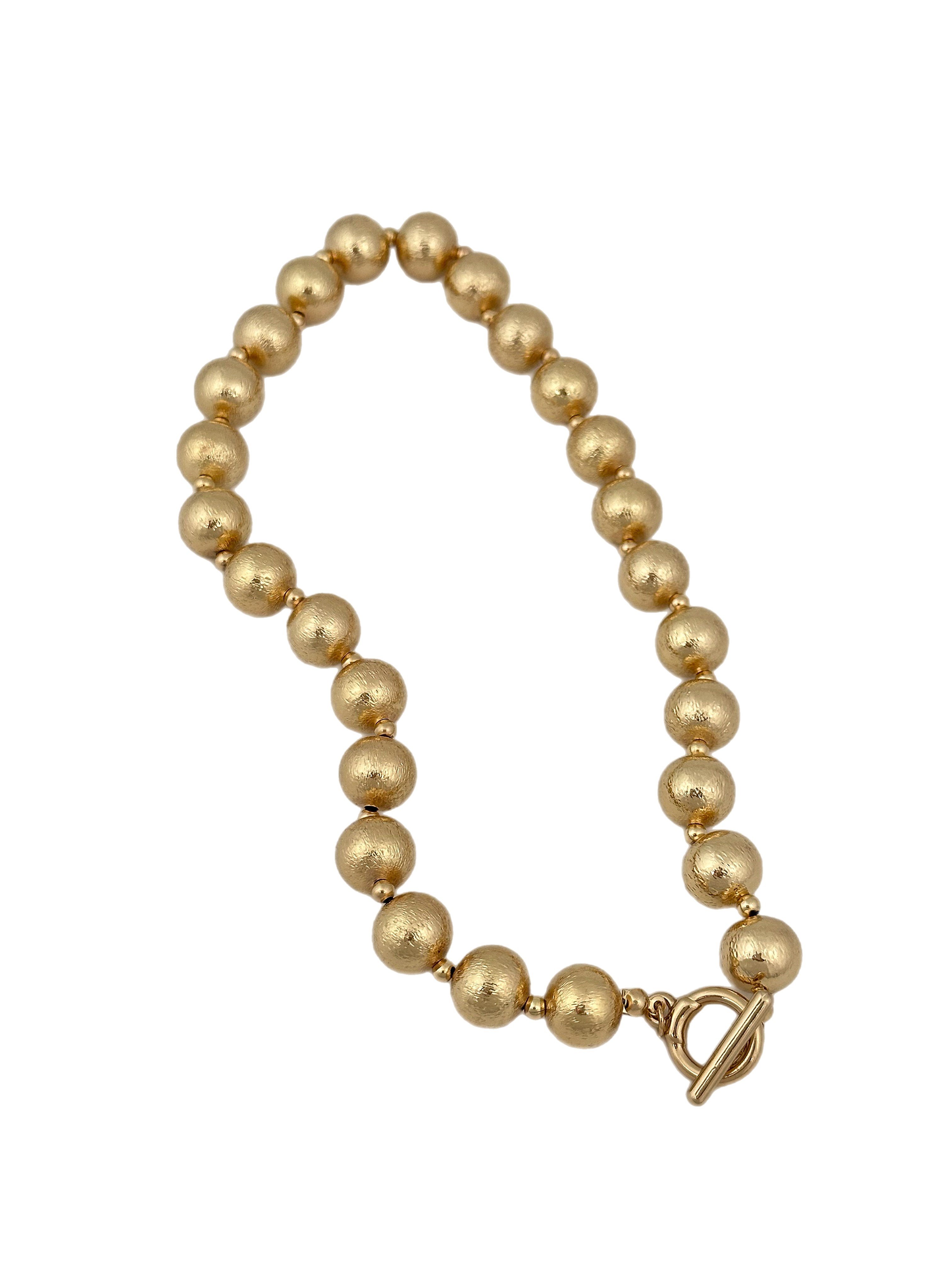Gold Dokulu Dümen Kilit Topçuk Kolye ( 40 Cm )