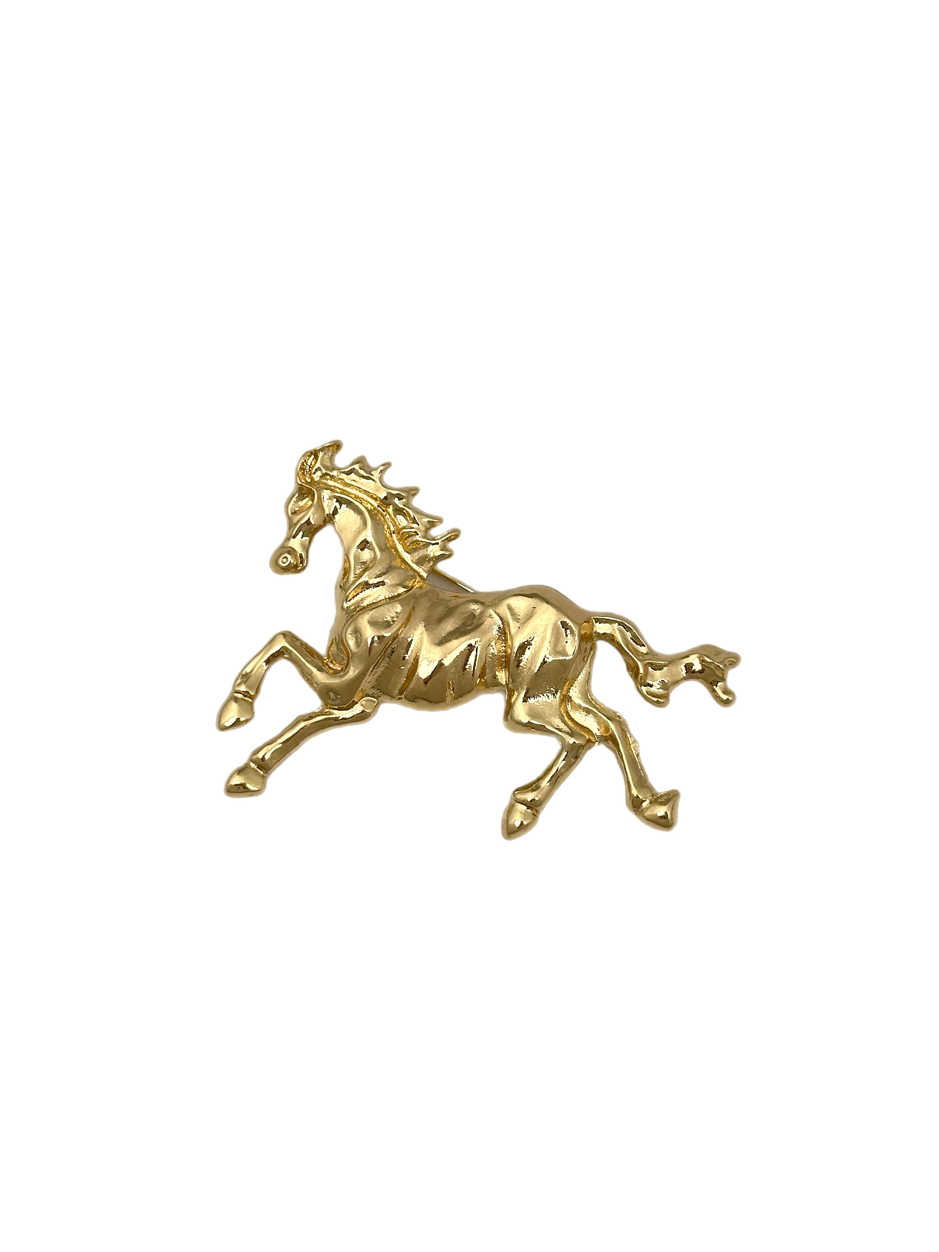 Gold Plaka At Figür Broş