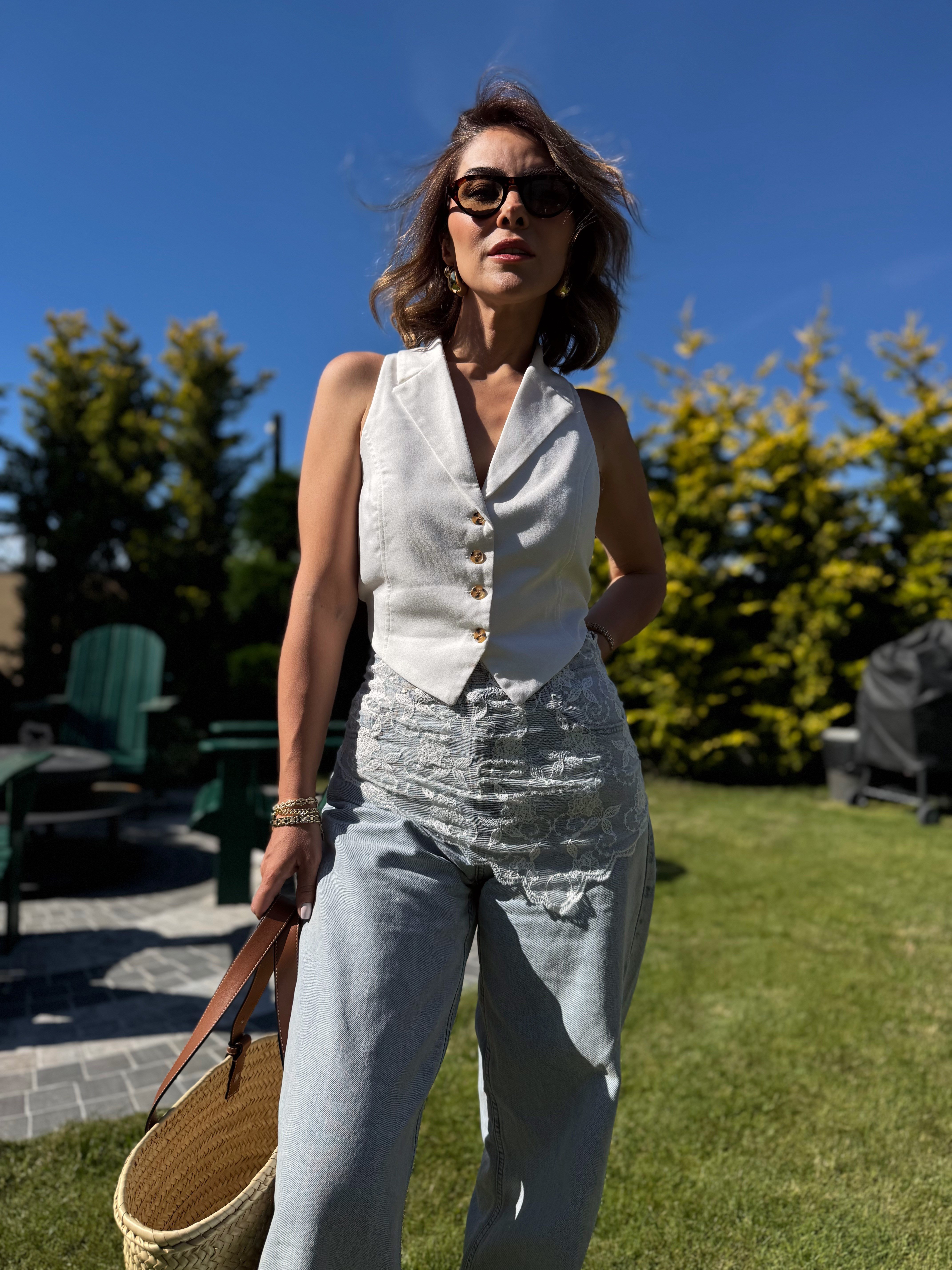 Gül Figür Kısa Model Dantel Üçgen Bandana & Fular
