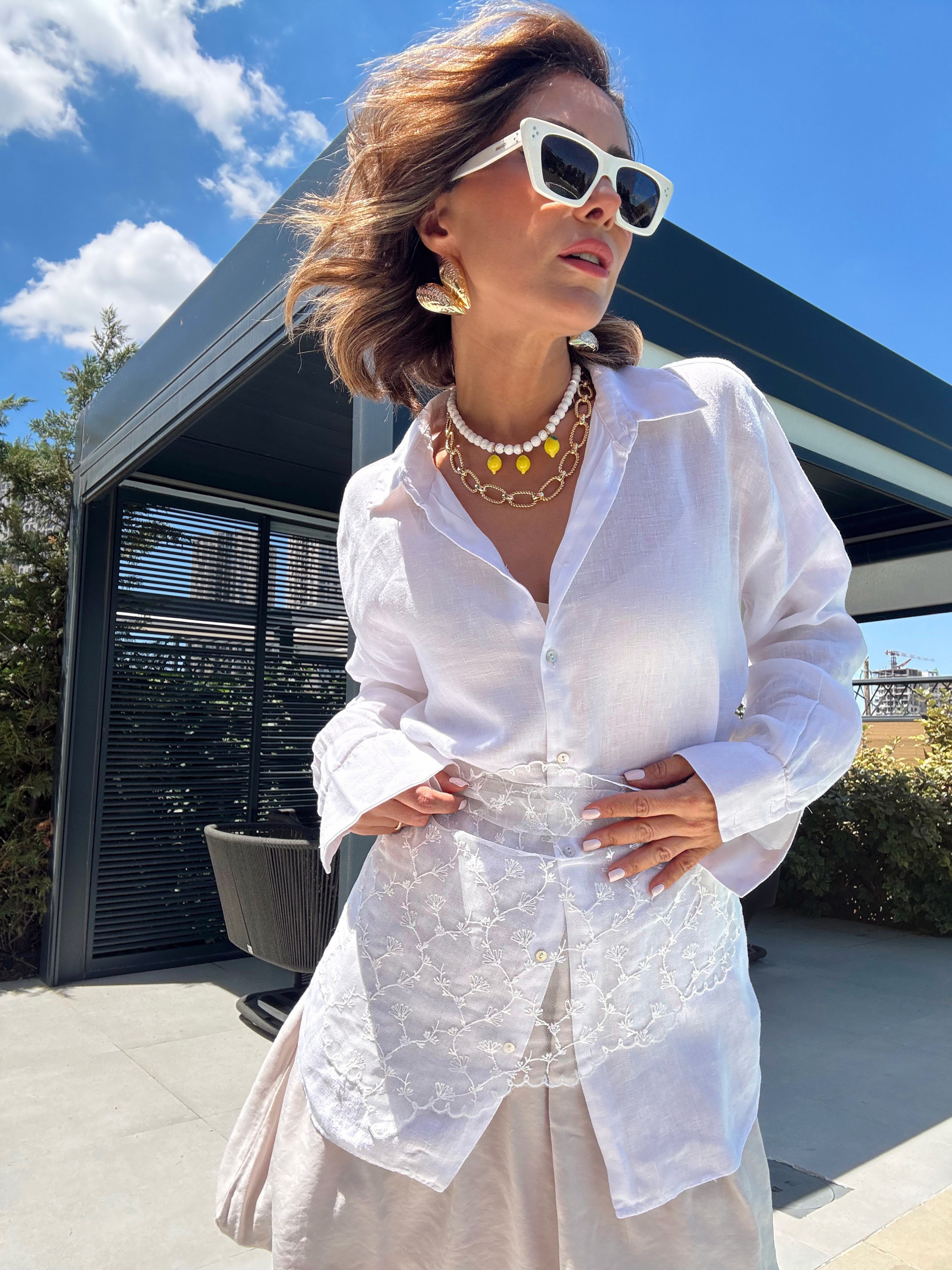 Kır Çiçeği Figür Uzun Model Dantel Üçgen Bandana & Fular