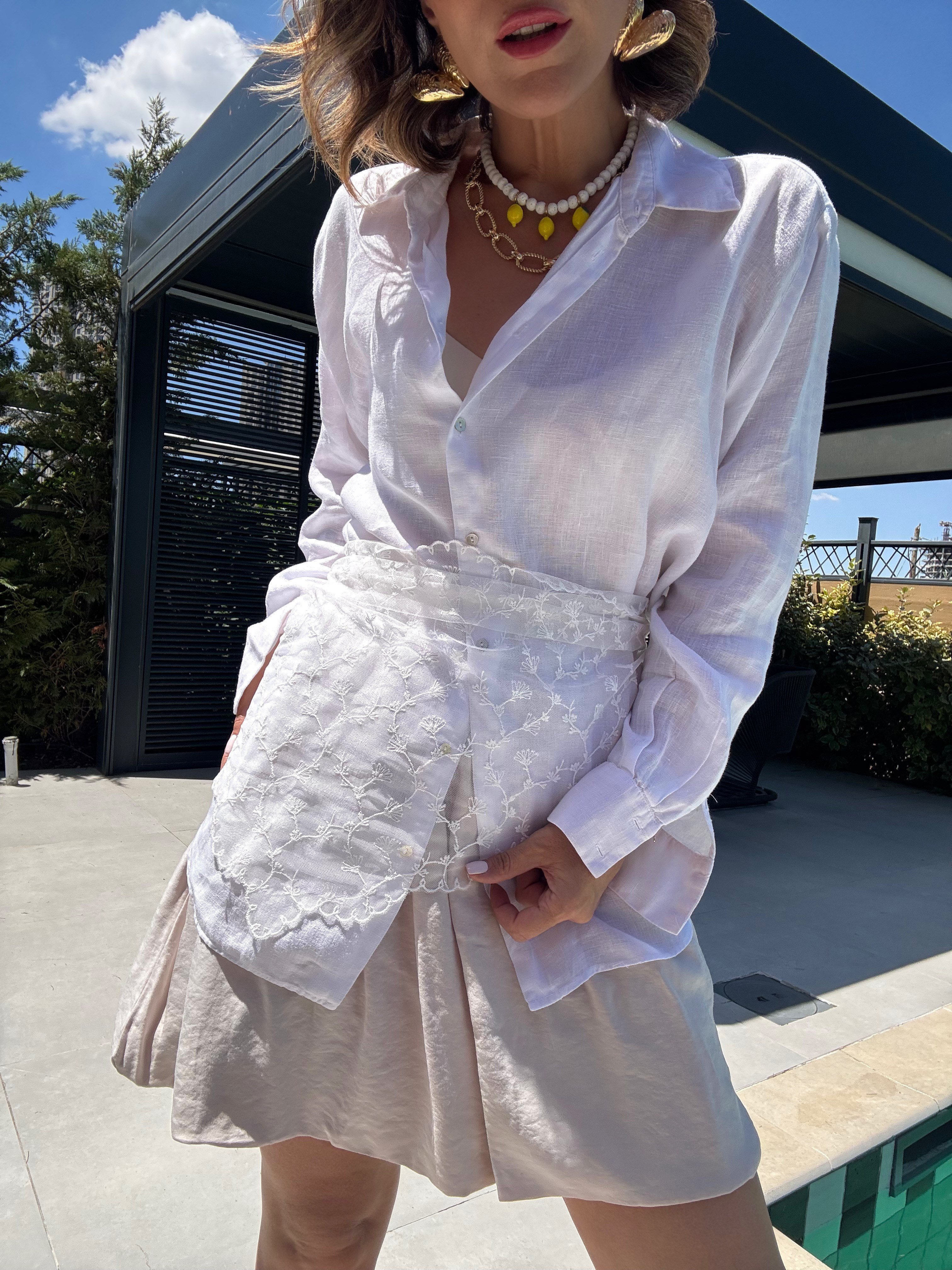 Kır Çiçeği Figür Uzun Model Dantel Üçgen Bandana & Fular