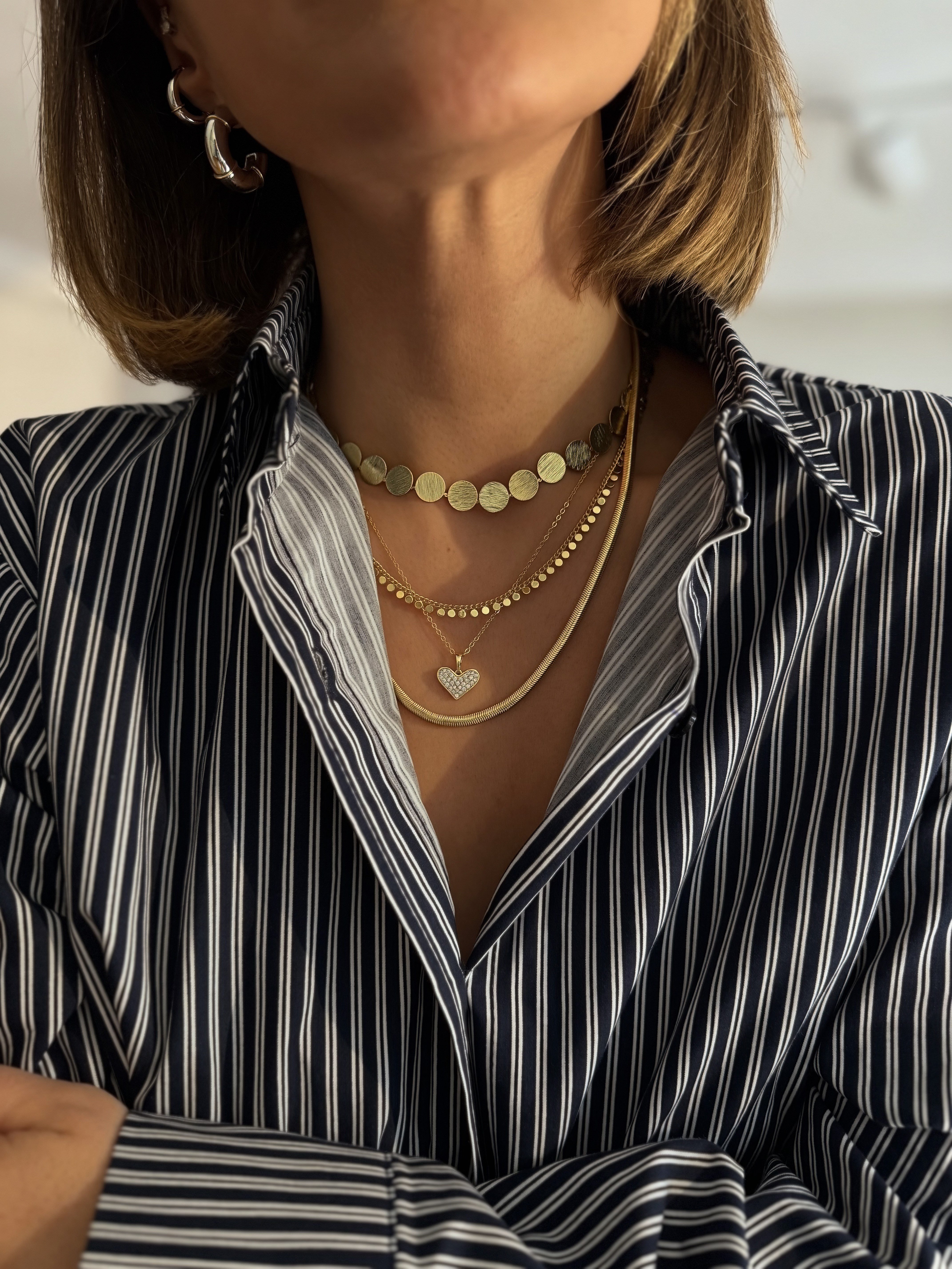 Mat Daire Plaka Kolye Kombini