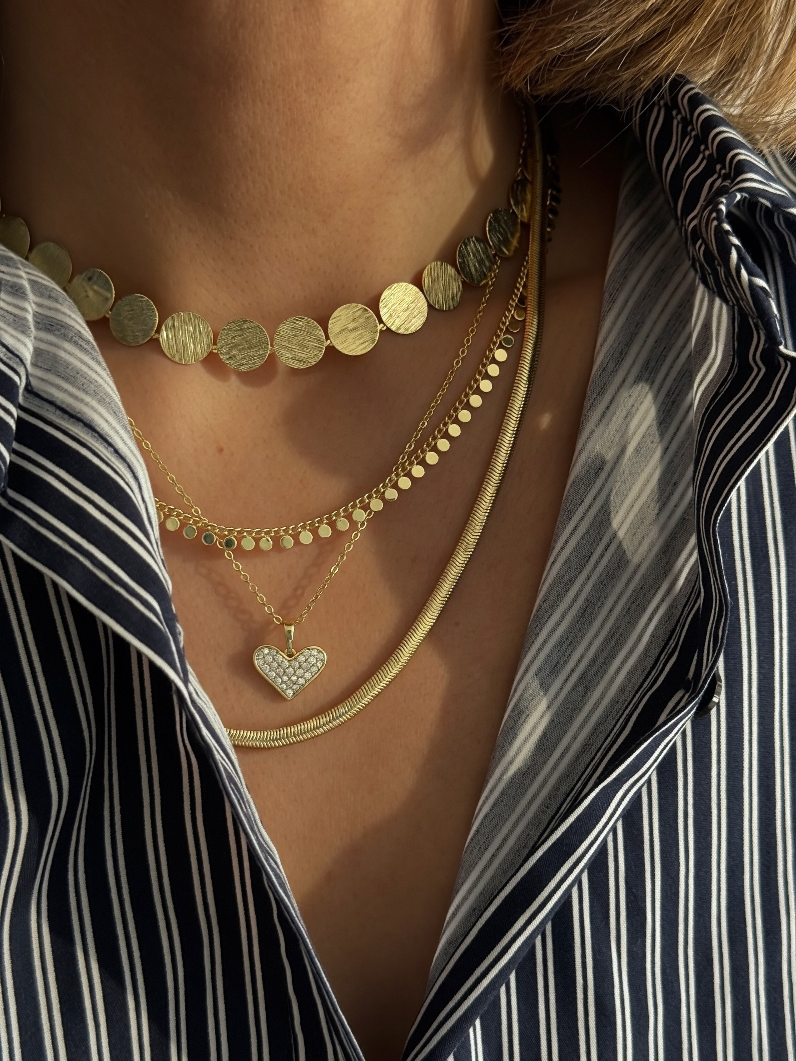 Mat Daire Plaka Kolye Kombini