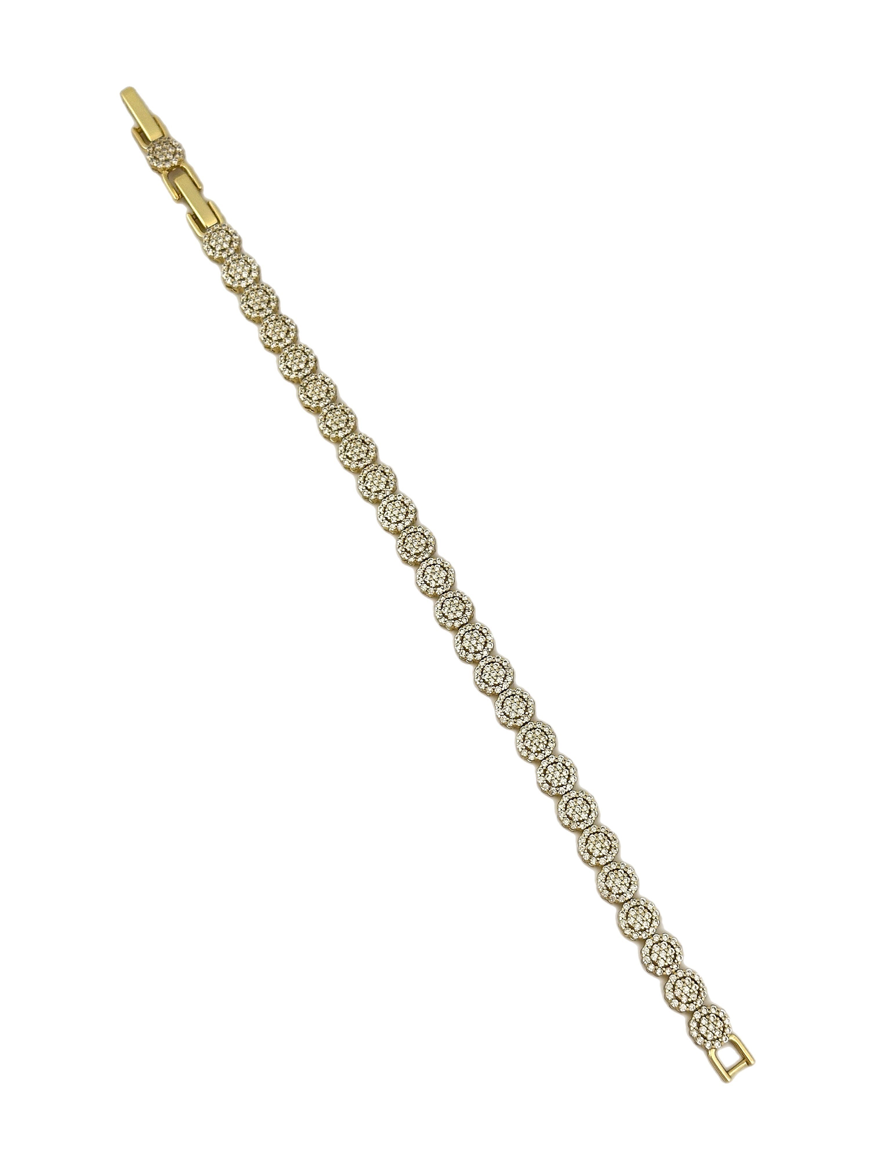 Özel Seri Daire Model Sıralı Zirkon Taşlı Tasarım Bileklik ( 20 Cm )