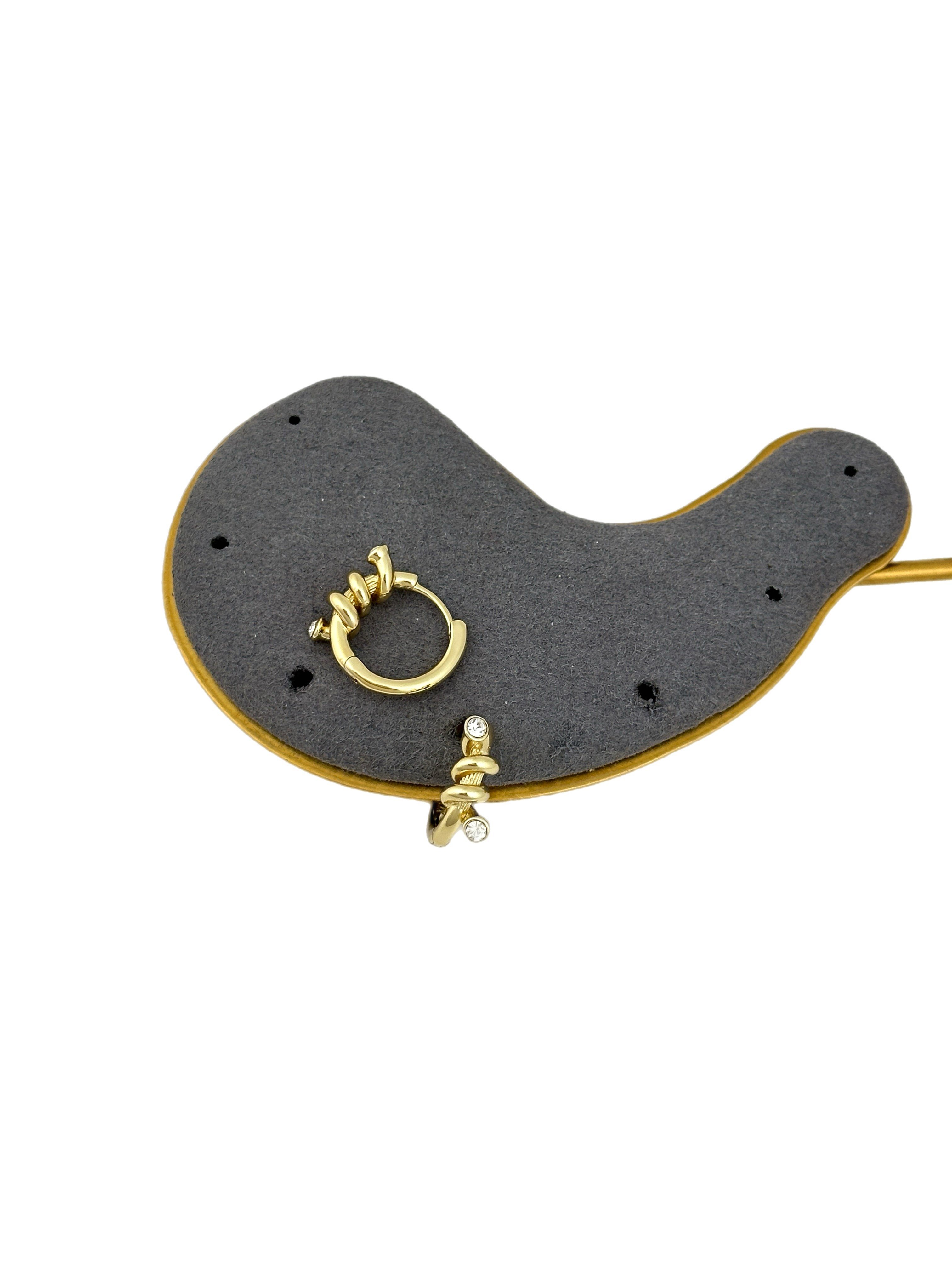 Özel Seri Daire Zirkon Taş Detay Tasarım Düğüm Halka Küpe ( İç Çap : 1.1 Cm )