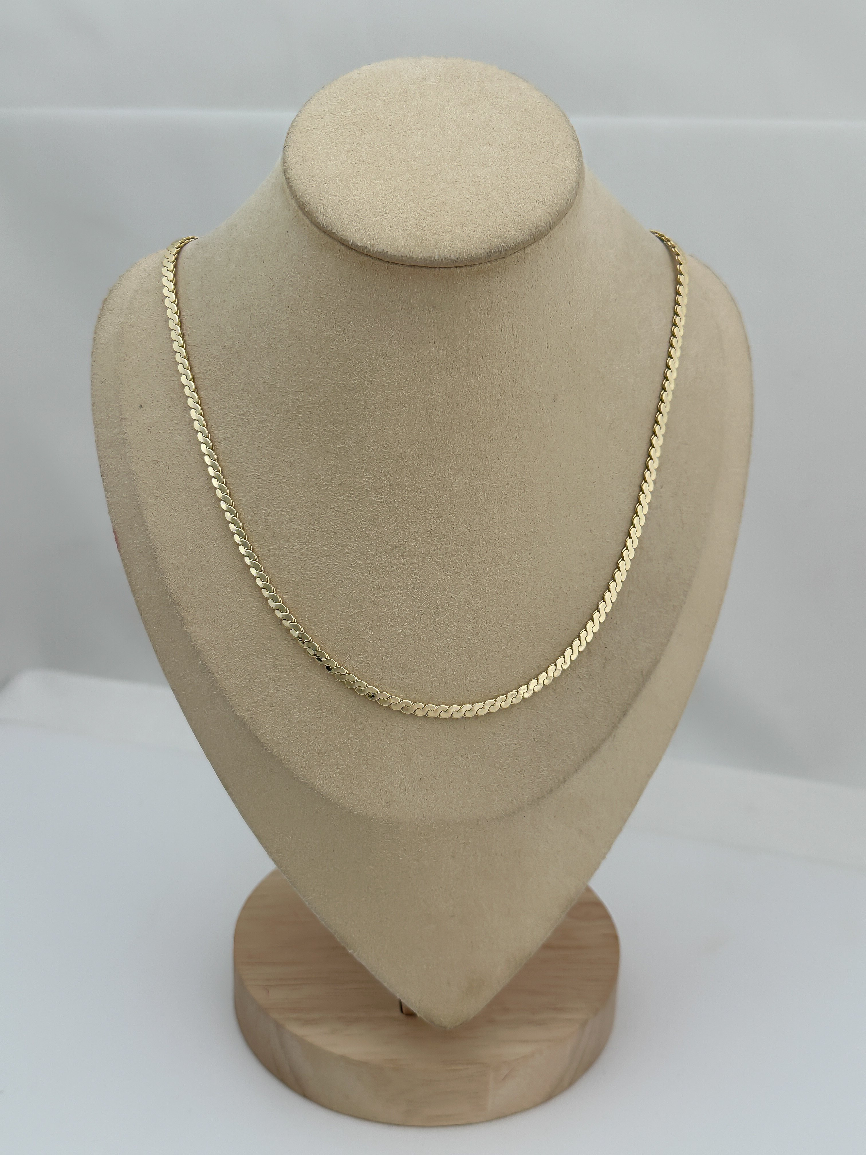Özel Seri Gold İnce S Kıvrım Zincir Kolye (51cm)