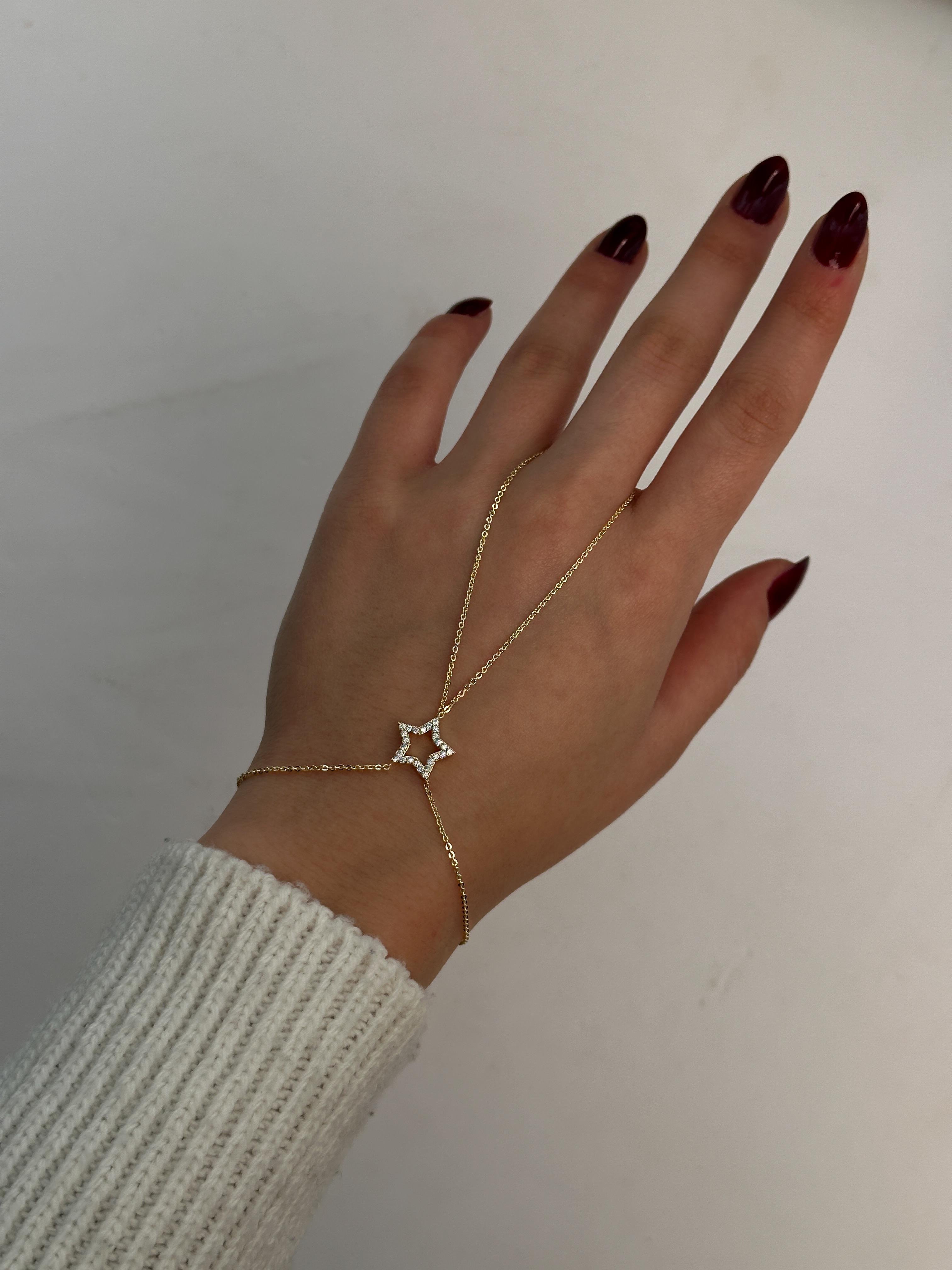 Özel Seri Gold Zirkon Taşlı İçi Boş Yıldız Figür Şahmeran