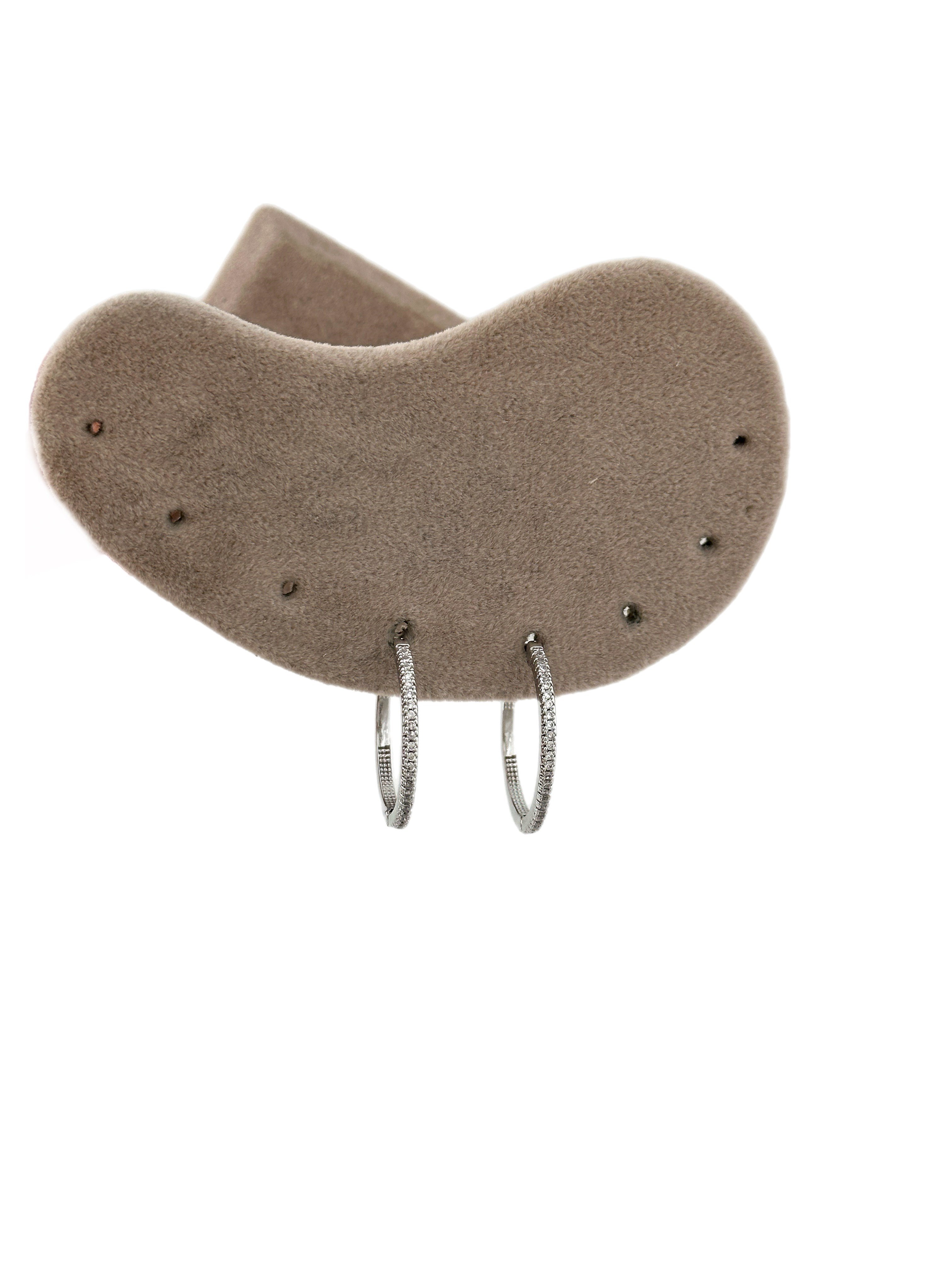 Özel Seri İnce Zirkon Taşlı Halka Küpe (İç Çap:2 Cm)