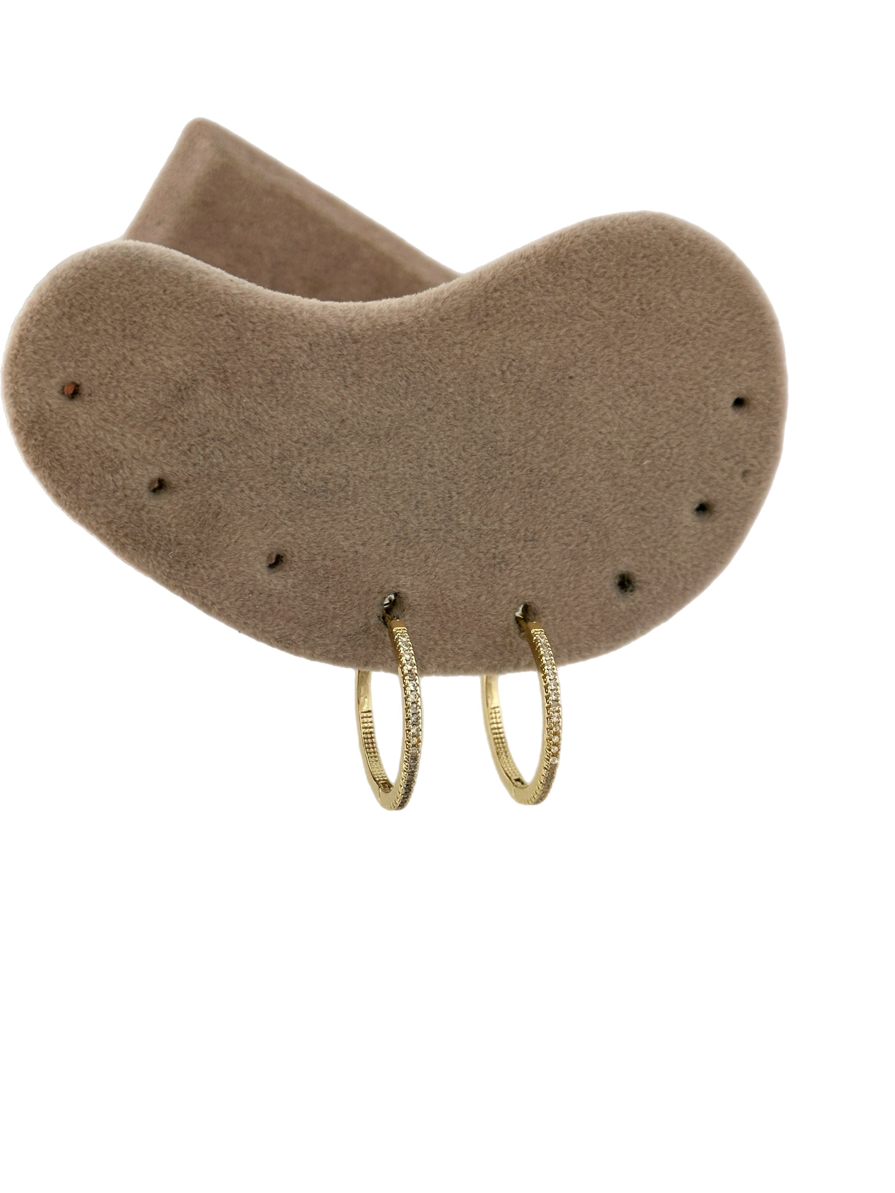 Özel Seri İnce Zirkon Taşlı Halka Küpe (İç Çap:2 Cm)