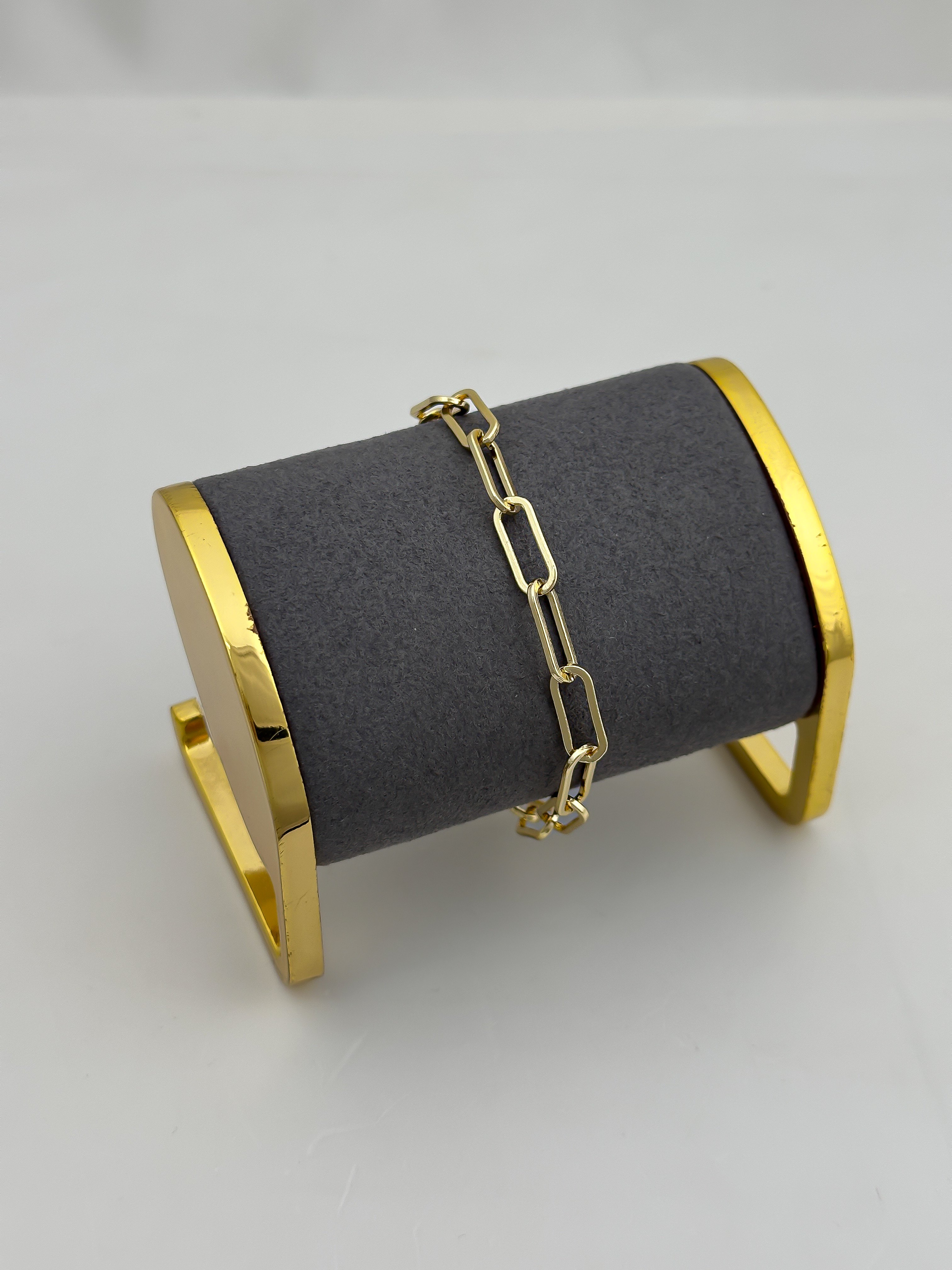 Özel Seri Kalın Oval İç İçe Geçmeli Zincir Bileklik (20 Cm)