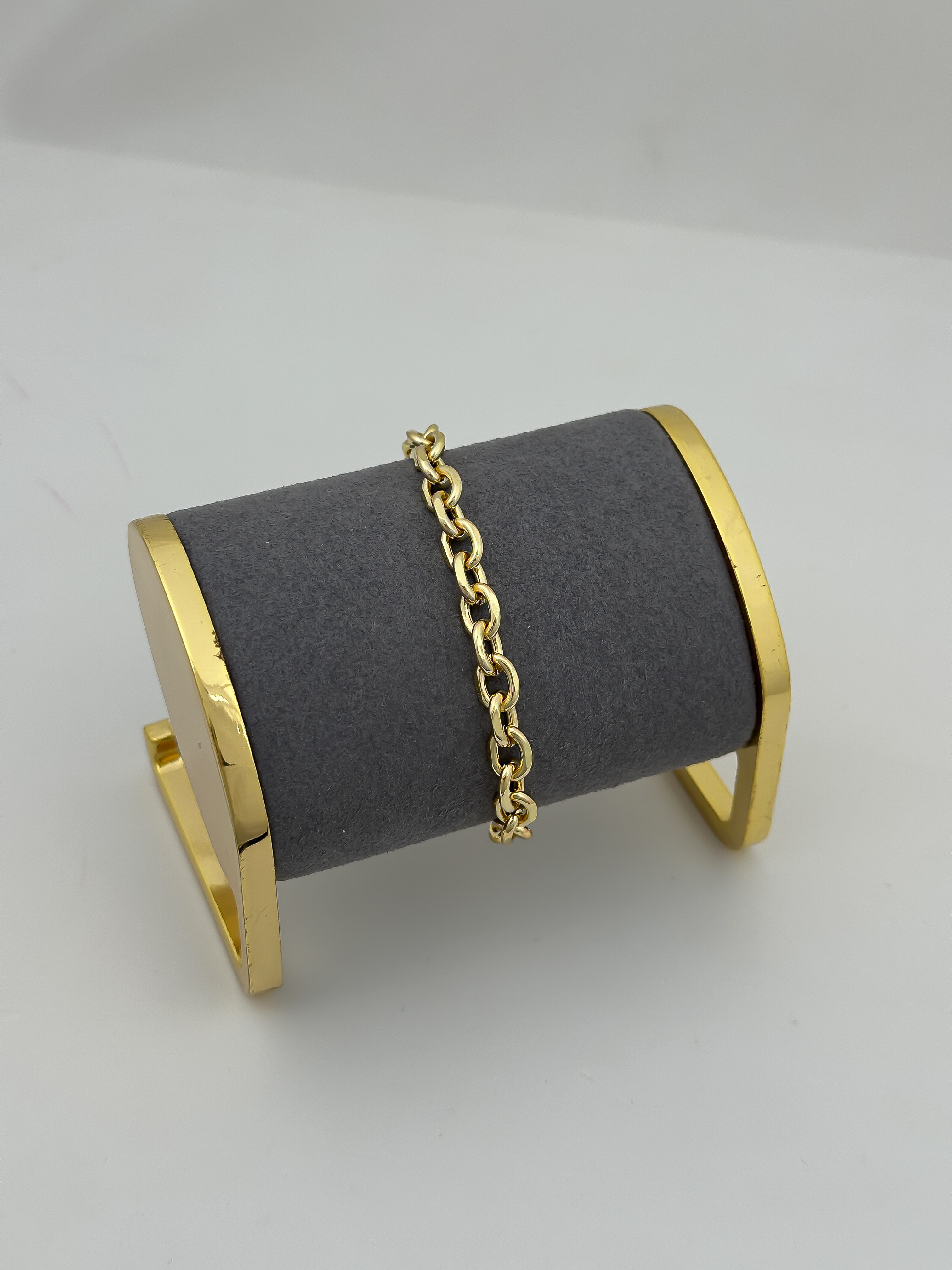 Özel Seri Oval Halka Geçmeli Zincir Bileklik (17 Cm)