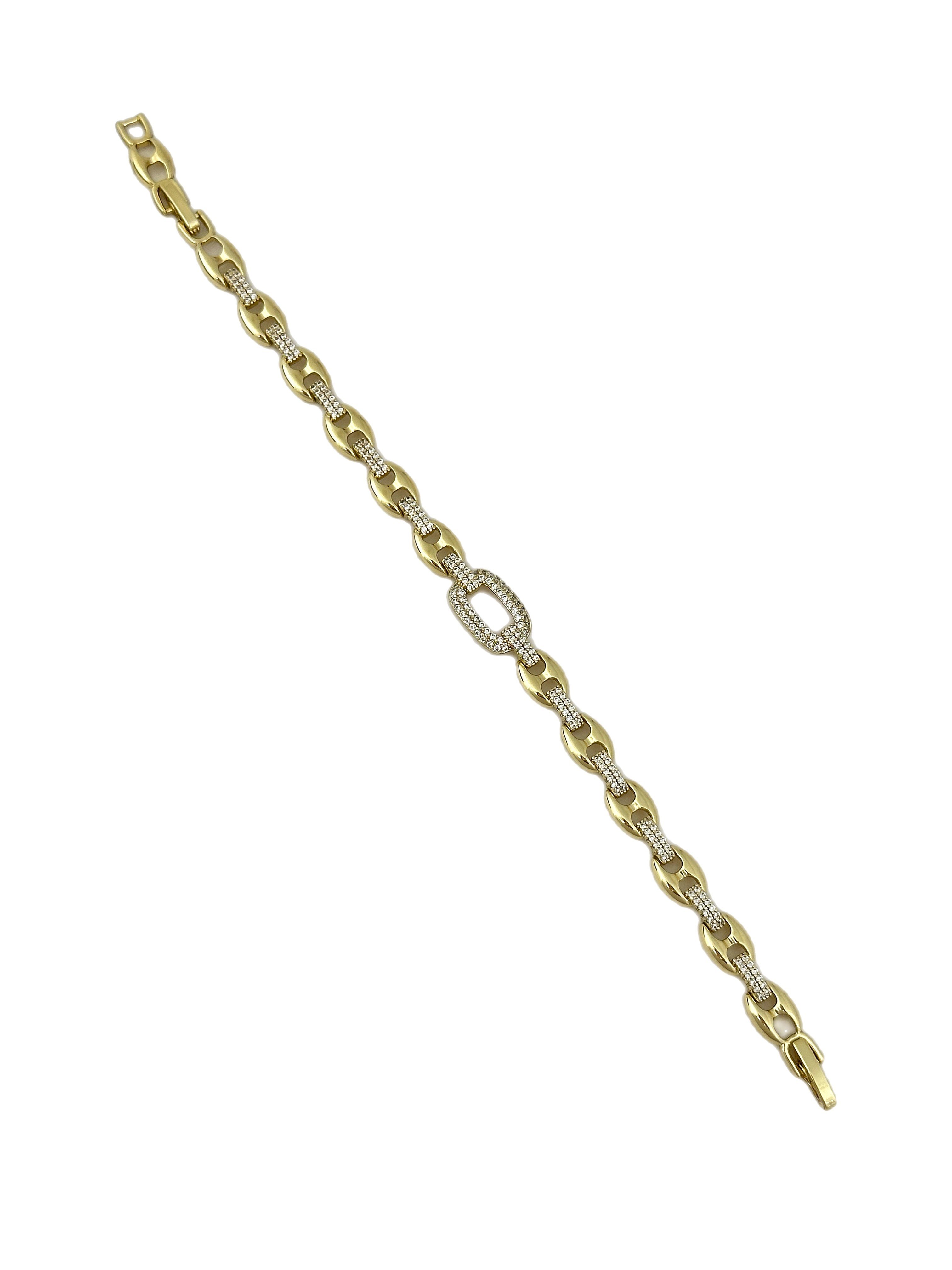 Özel Seri Oval Model Zirkon Taşlı İç İçe Geçmeli Bileklik ( 20 Cm )