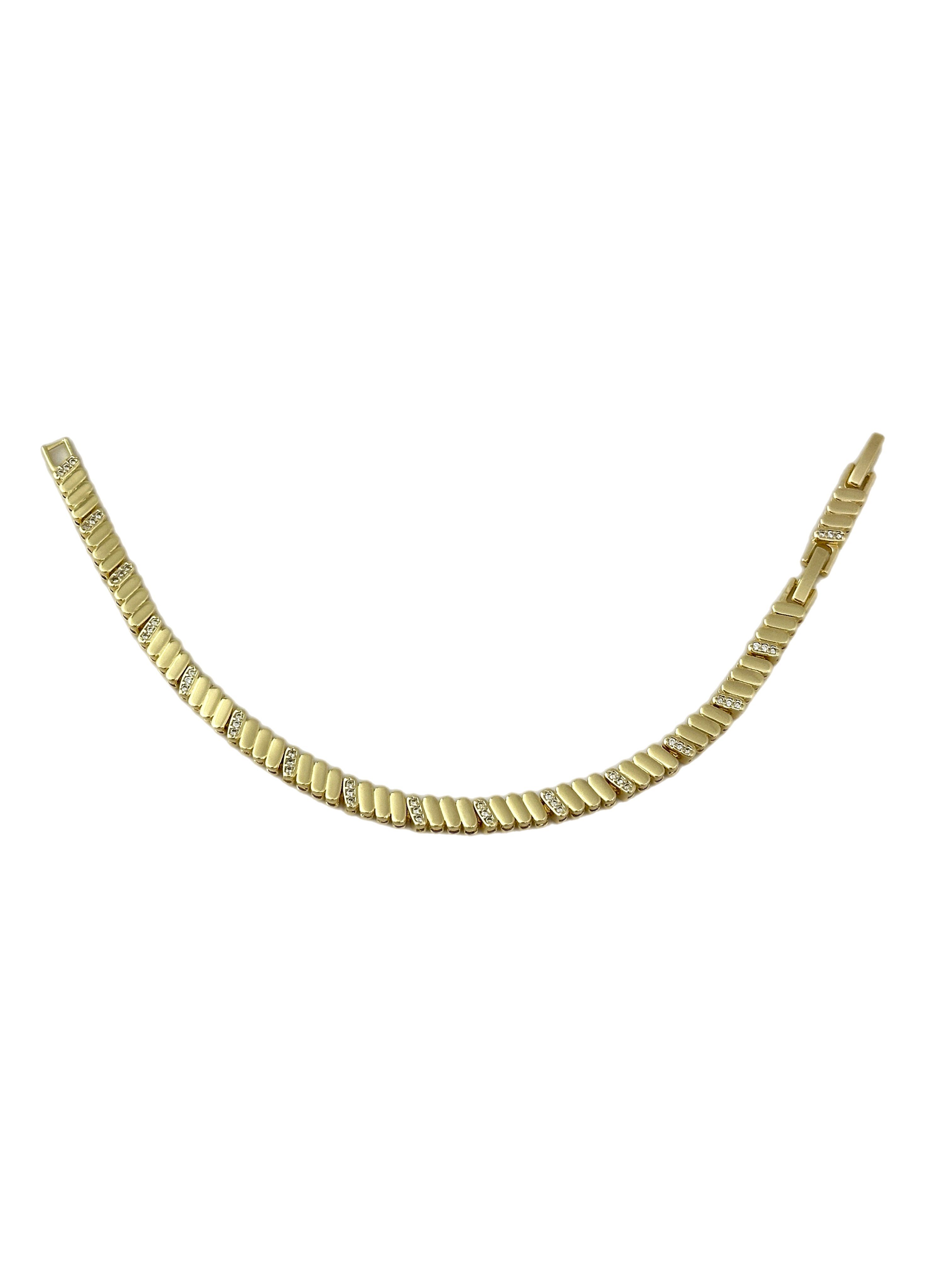 Özel Seri Oval Zirkon Taş ve Plaka Sıralı Bileklik ( 20 Cm )