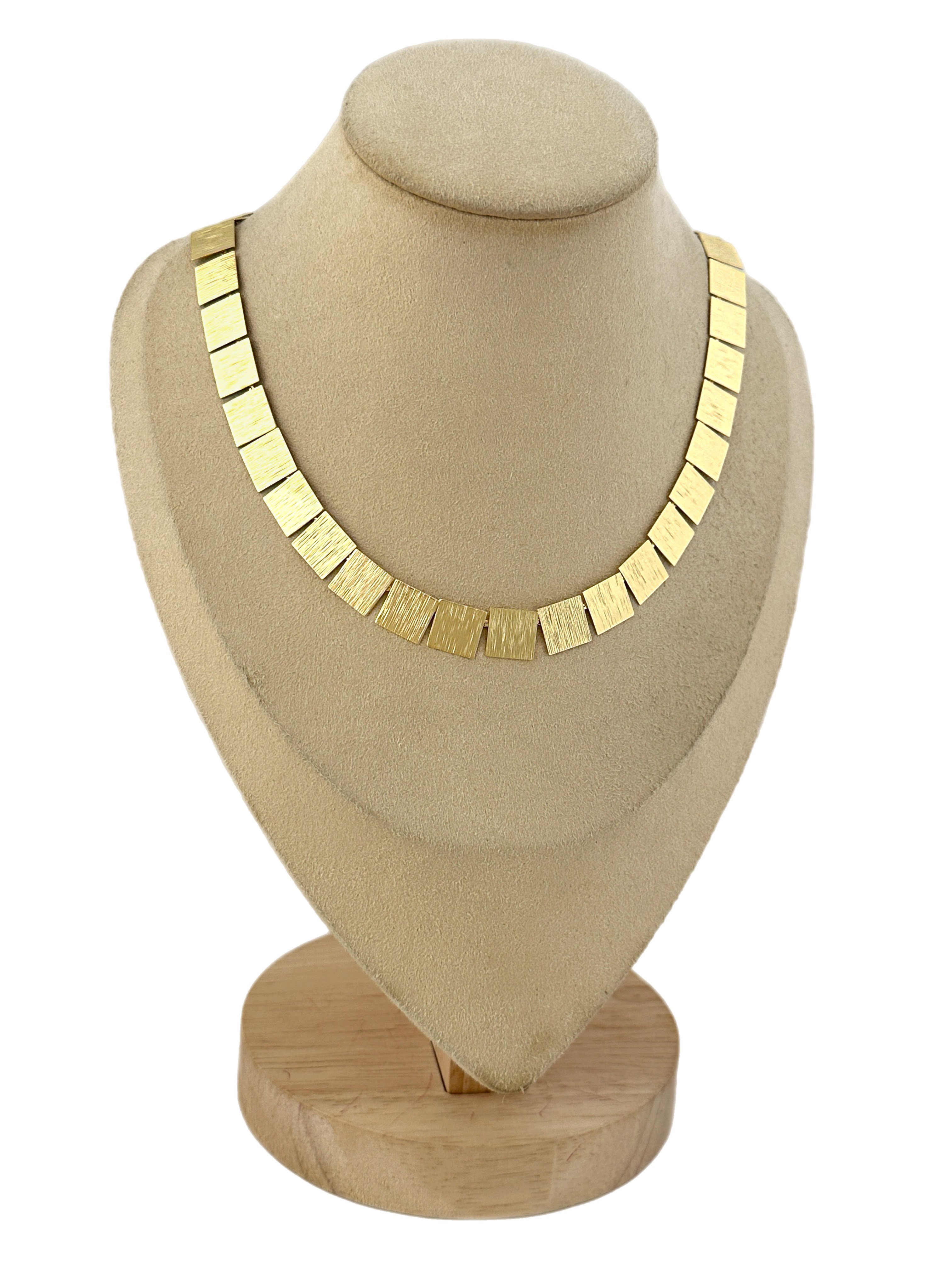 Özel Seri Tırtıklı Kare Tırtıklı Plaka Sıralı Kolye (44 Cm)