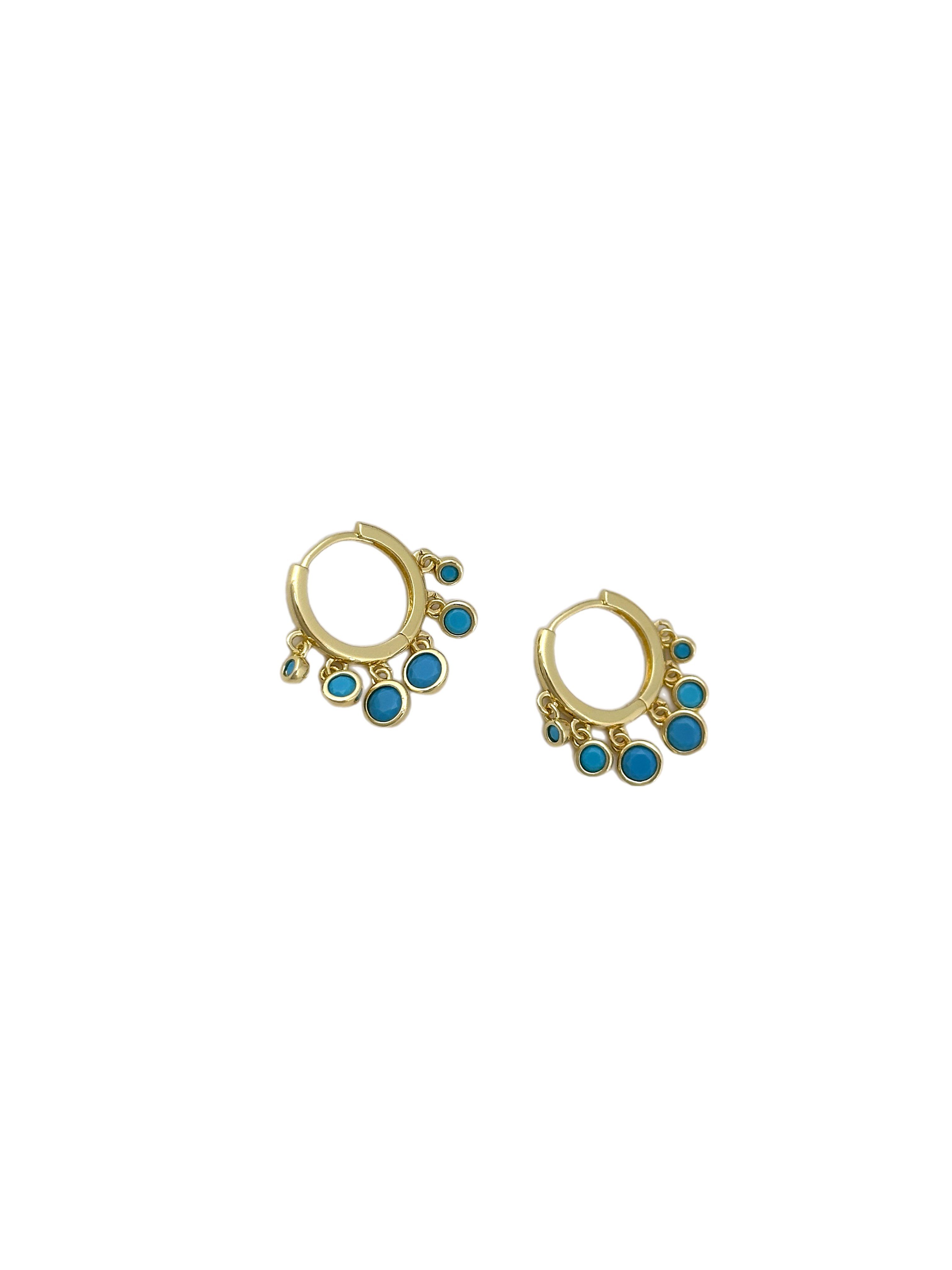 Özel Seri Turkuaz Taş Sallantılı Shakira Küpe