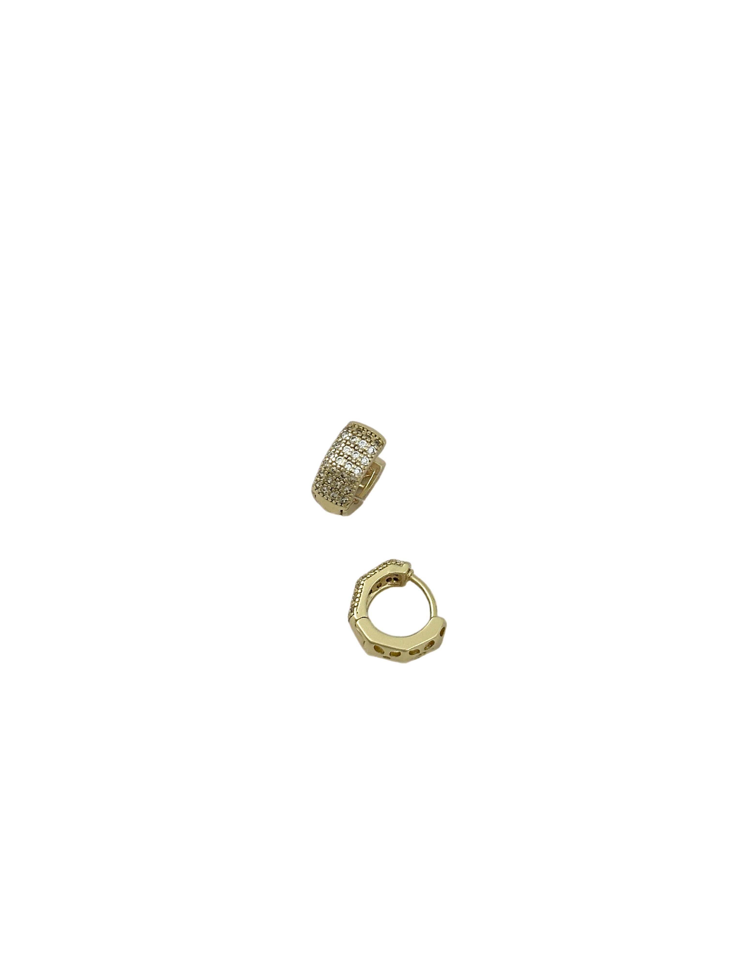 Özel Seri Zirkon Taşlı Köşegen Halka Küpe ( İç Çap : 7 MM )