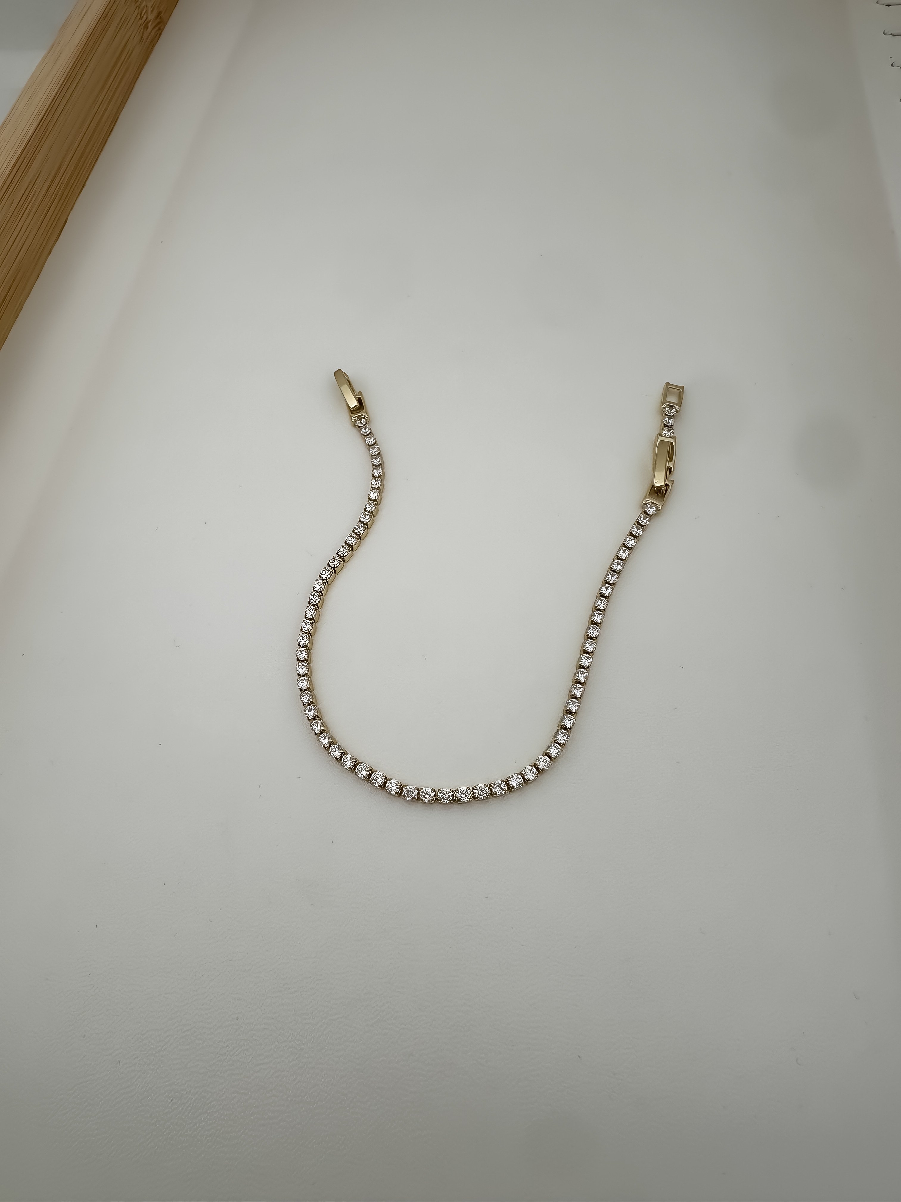 Özel Seri Zirkon Taşlı Su Yolu 2 mm Bileklik ( 19 Cm )