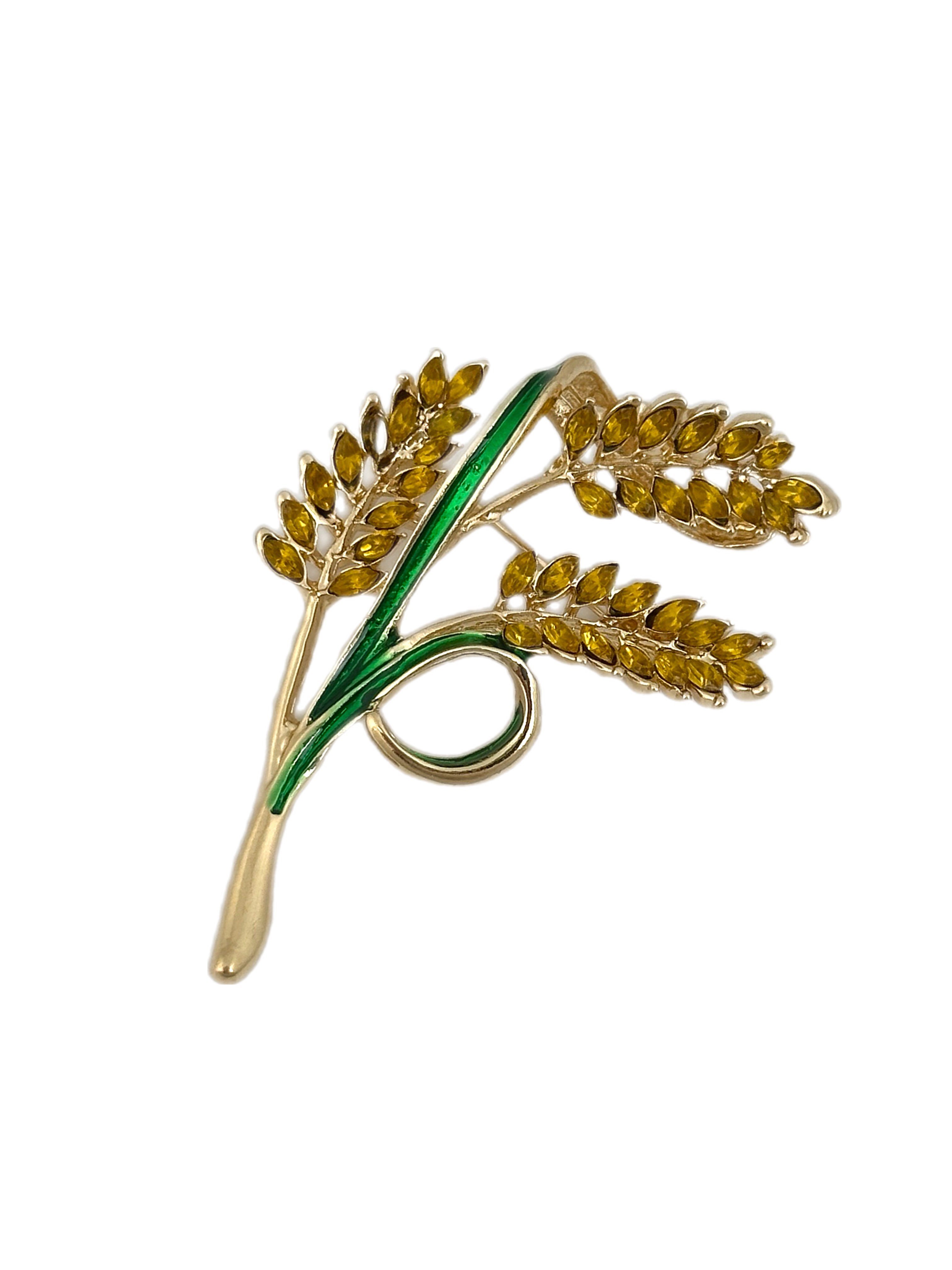 Sarı Taşlı Başak Broş