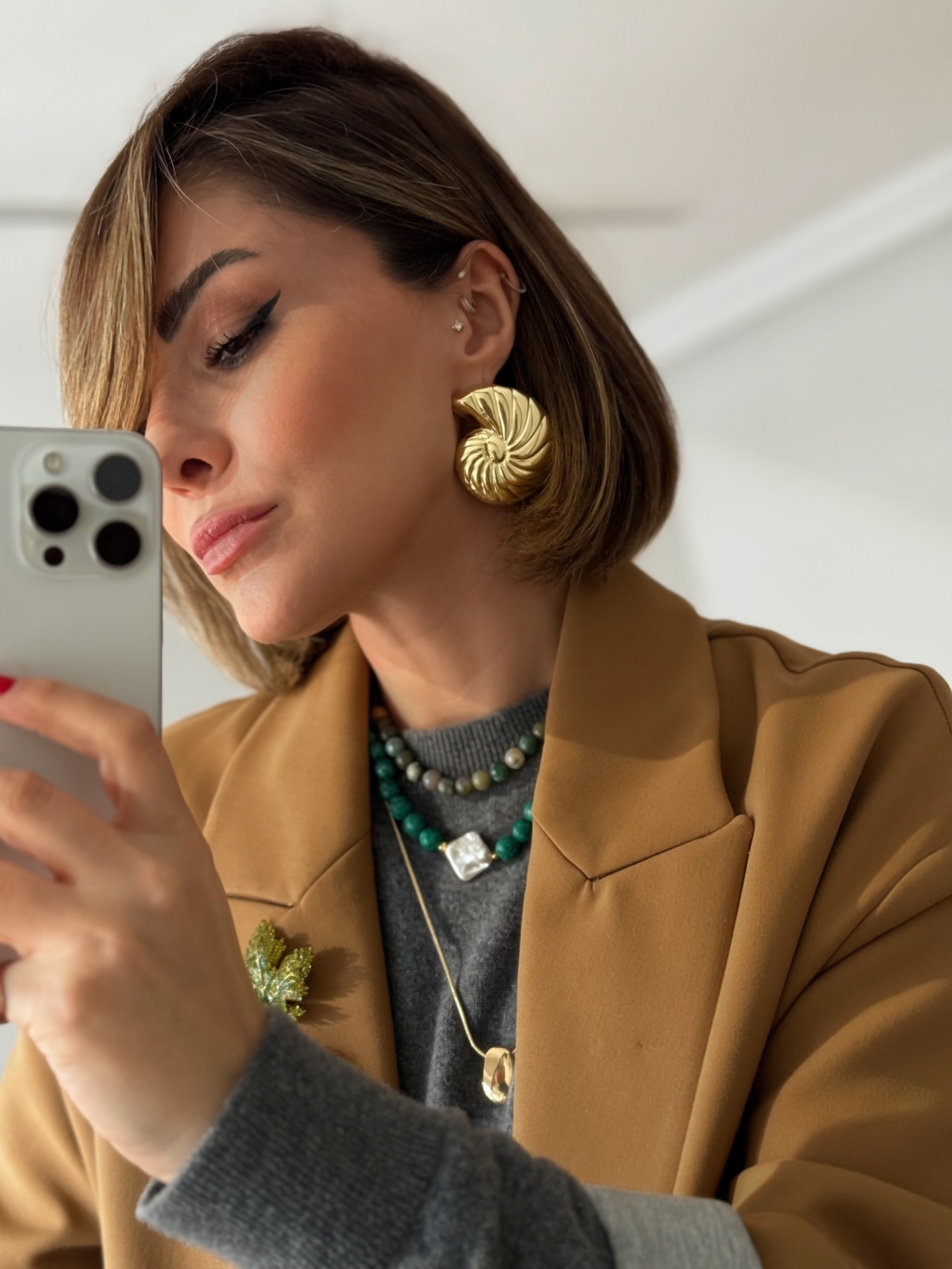 Şerit Plaka Kabuk Model Küpe