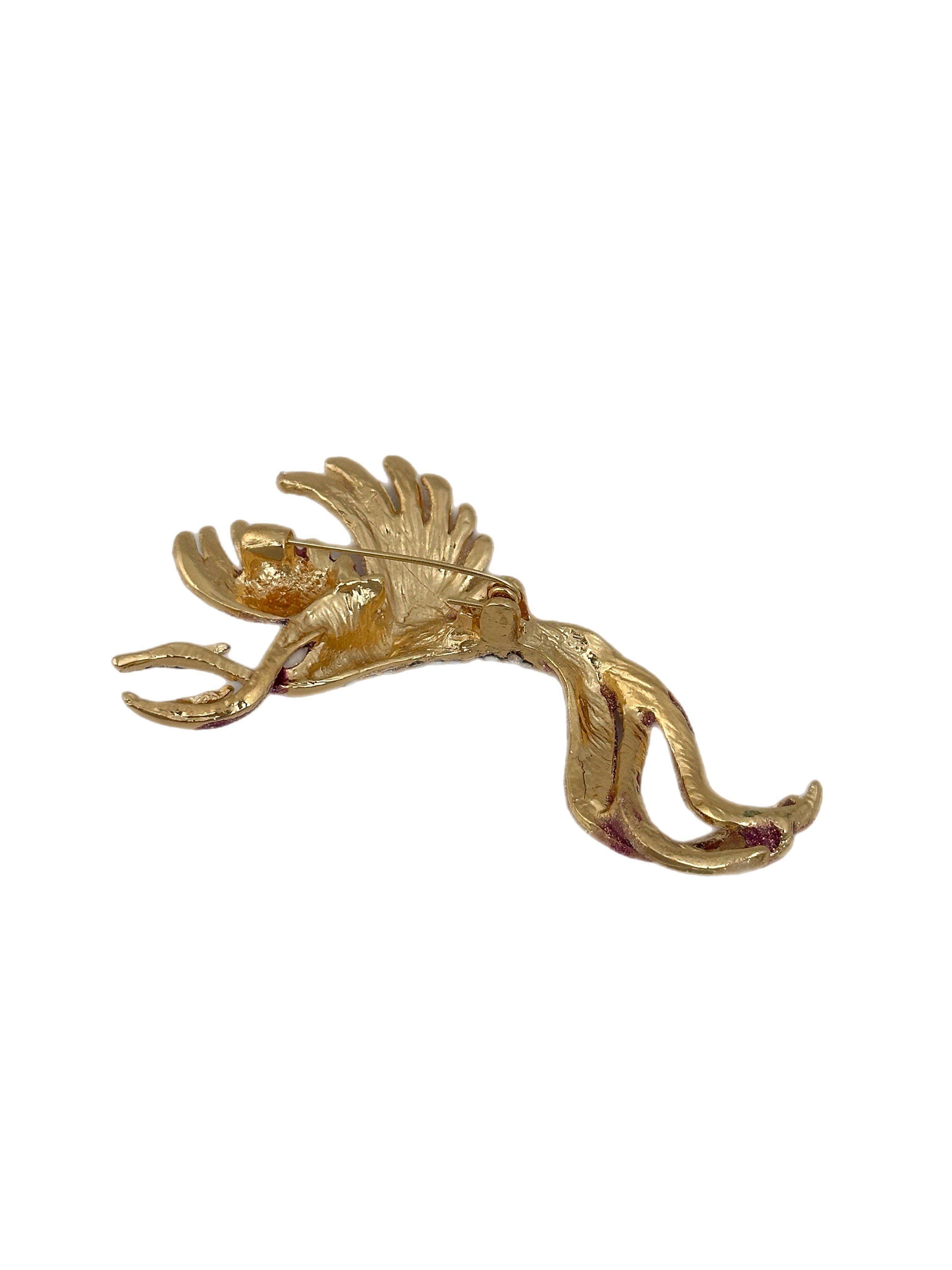 Simli Mineli Ejderha Broş