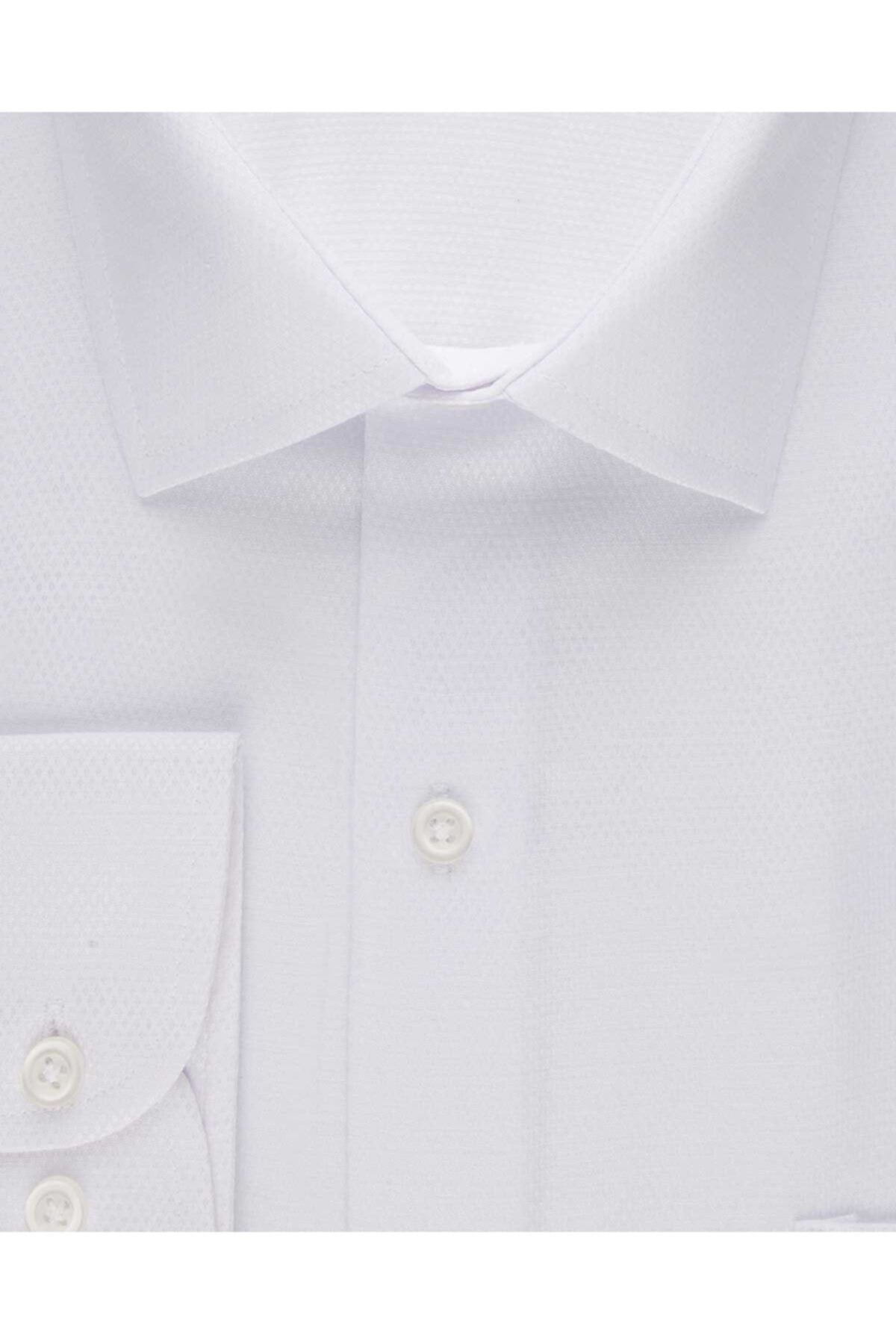 Armür Desenli Uzun Kol Basic Kolay Ütü Teri Emen Slim Fit Slim Fit Gömlek