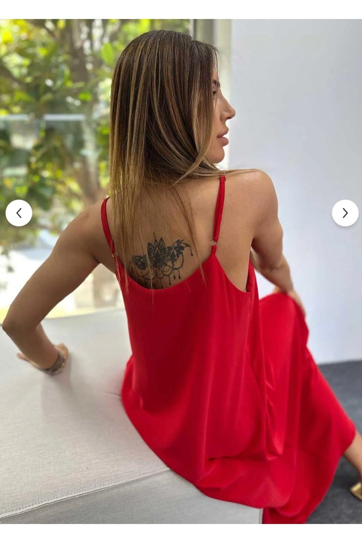 Ayarlanabilir Askılı Midi Boy Full Likralı Elbise