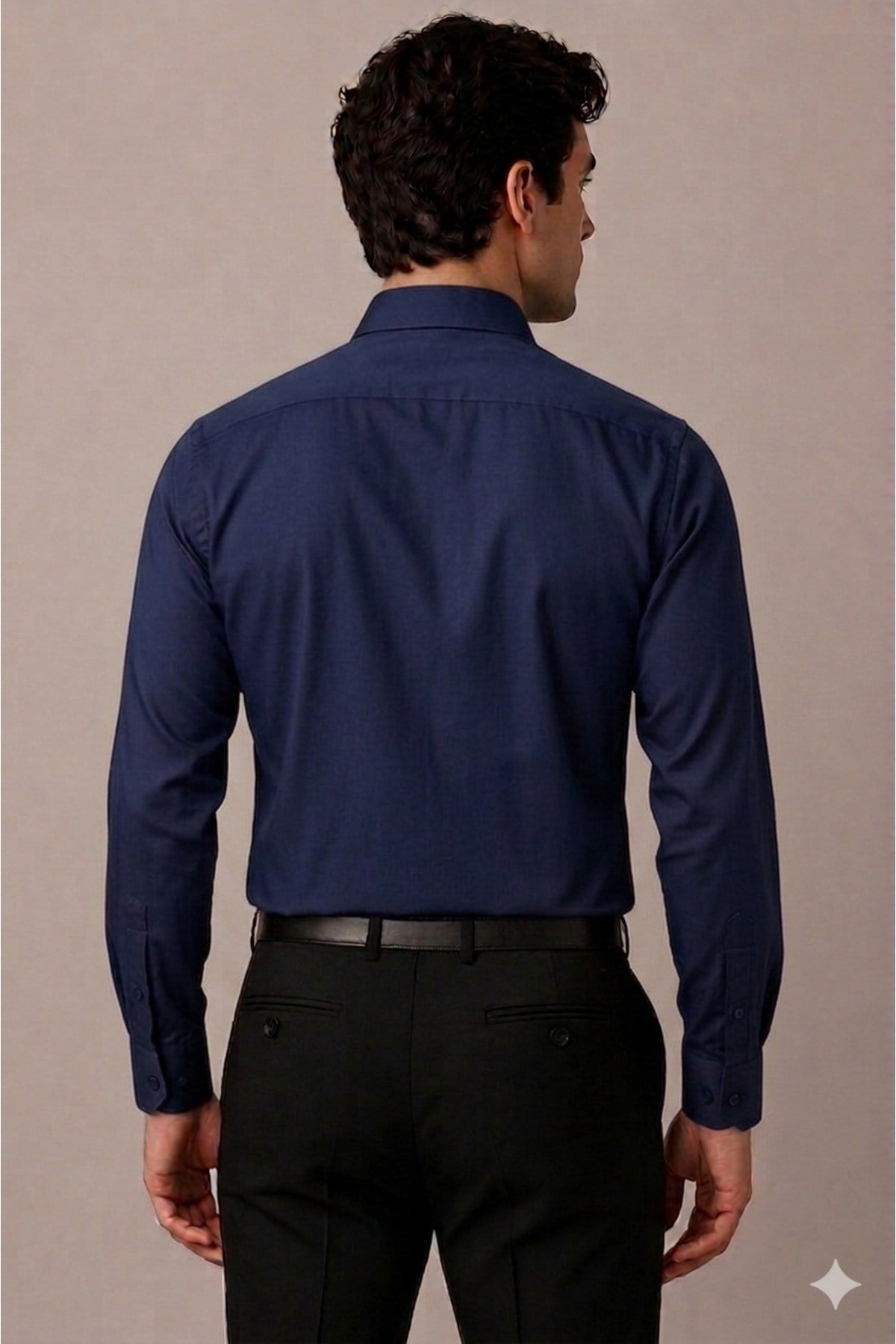 Erkek Slim Fit Gömlek Uzun Kollu Klasik Şık Ofis Günlük Pamuk Saten Karışımlı