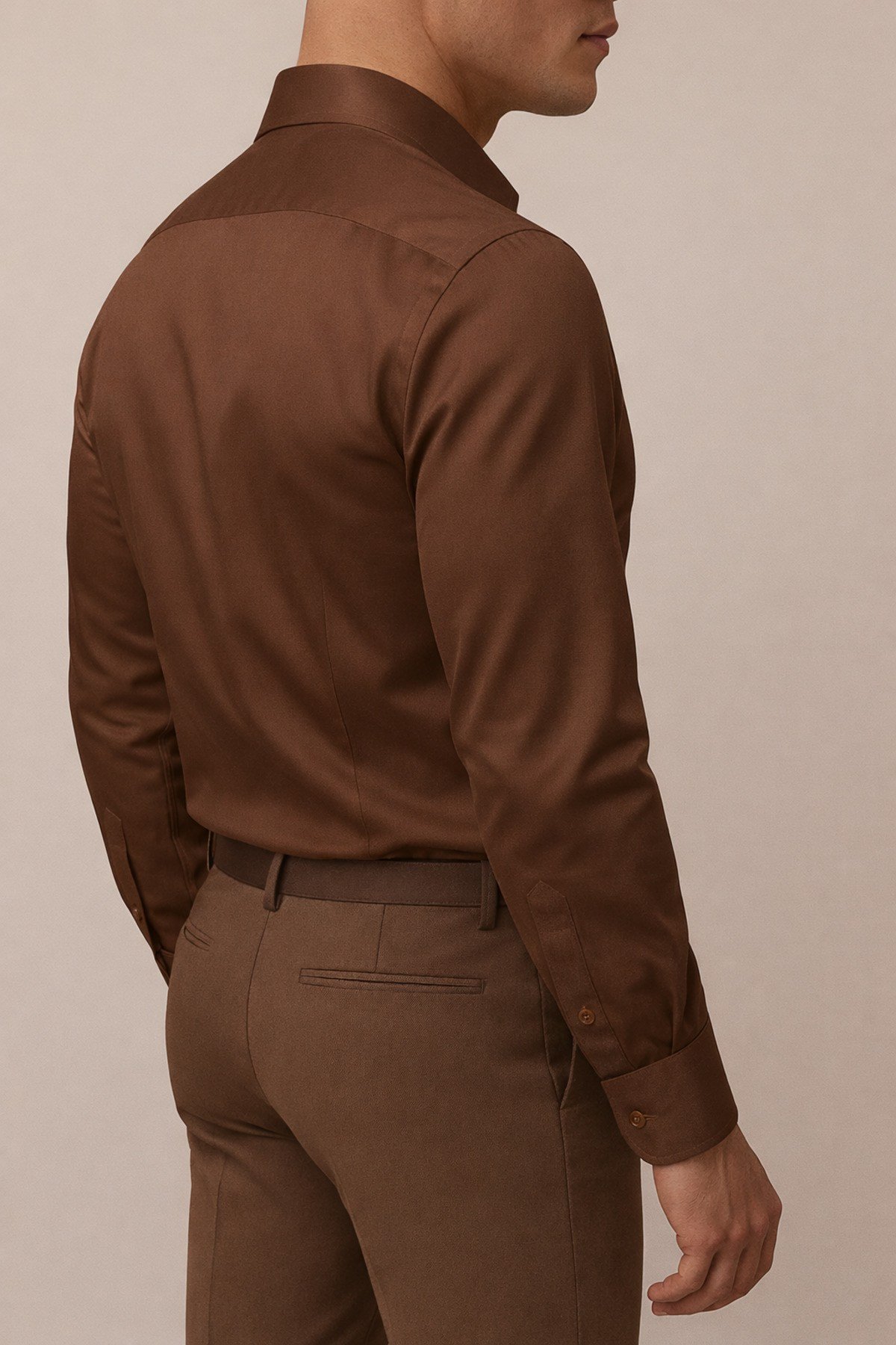 Slim Fit Dar Kesim Uzun Kollu Kolay Ütü Nefes Alan Doku Kravatlık Dört Mevsim Beyaz Erkek Gömlek