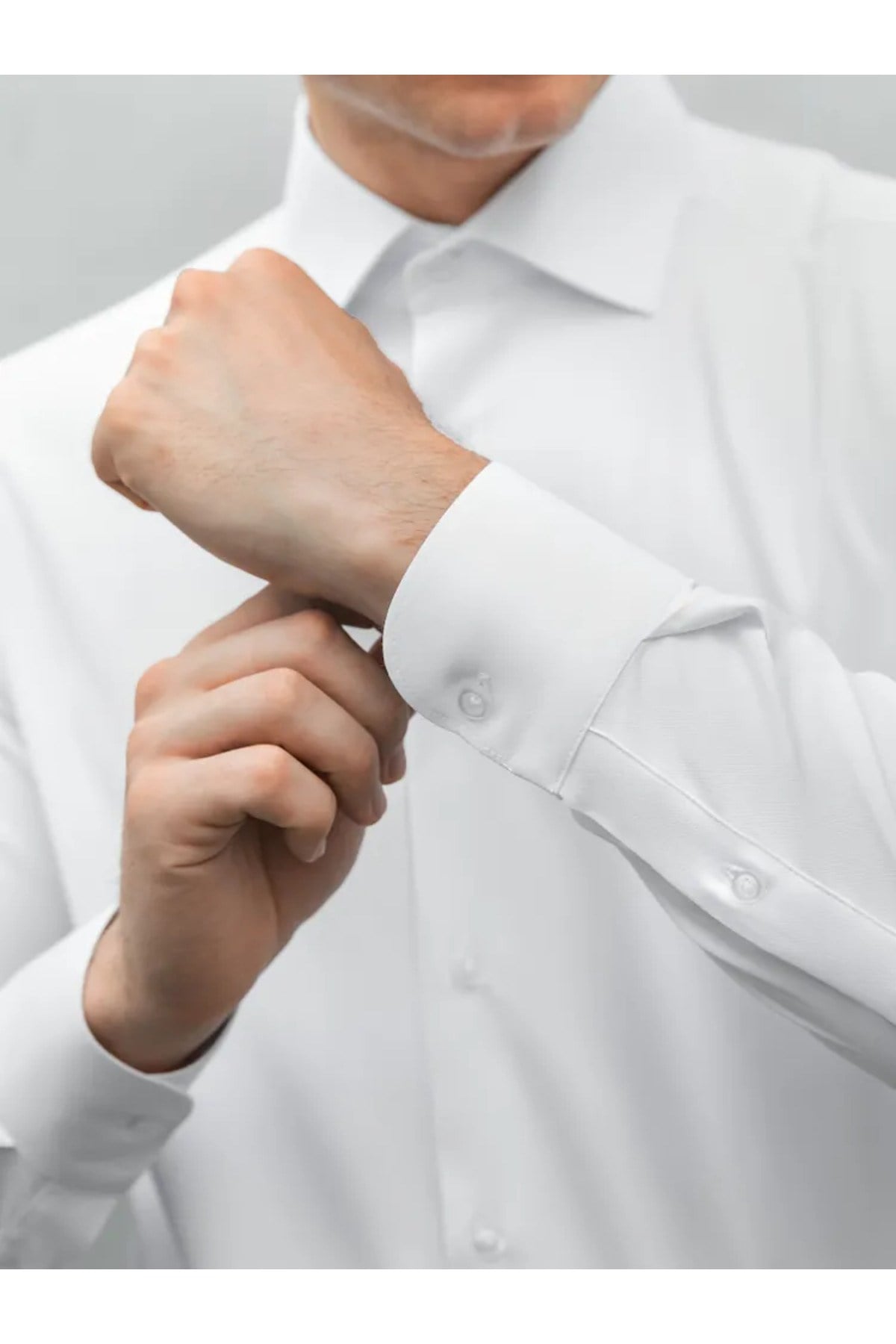 Slim Fit Uzun Kollu Kolay Ütü Teri Emen Nefes Alan Doku Kravatlık Dört Mevsim Erkek Gömlek